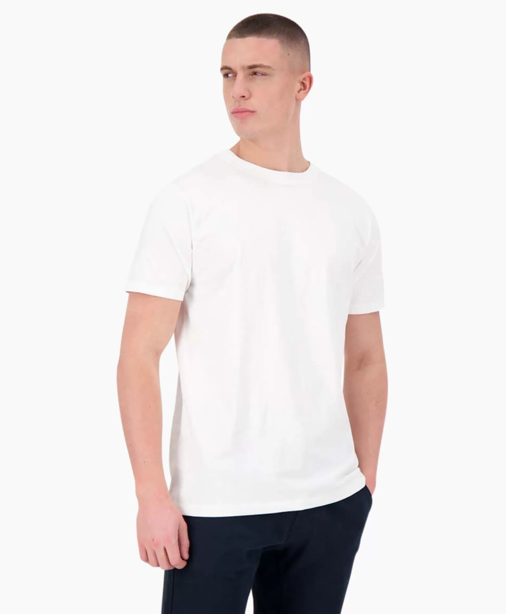 Fashion T-Shirt Korte Mouw Garment Dyed Wit Heren T-Shirts