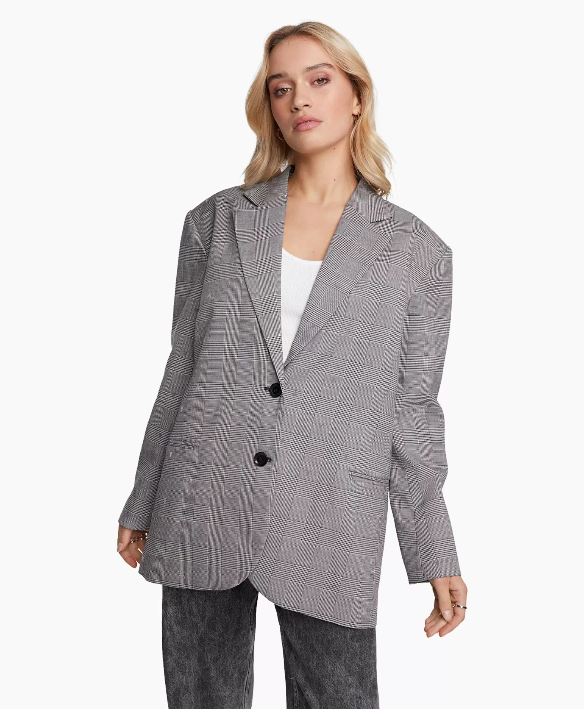 Outlet Blazer Woven Special Checked Zwart Dames Blazers