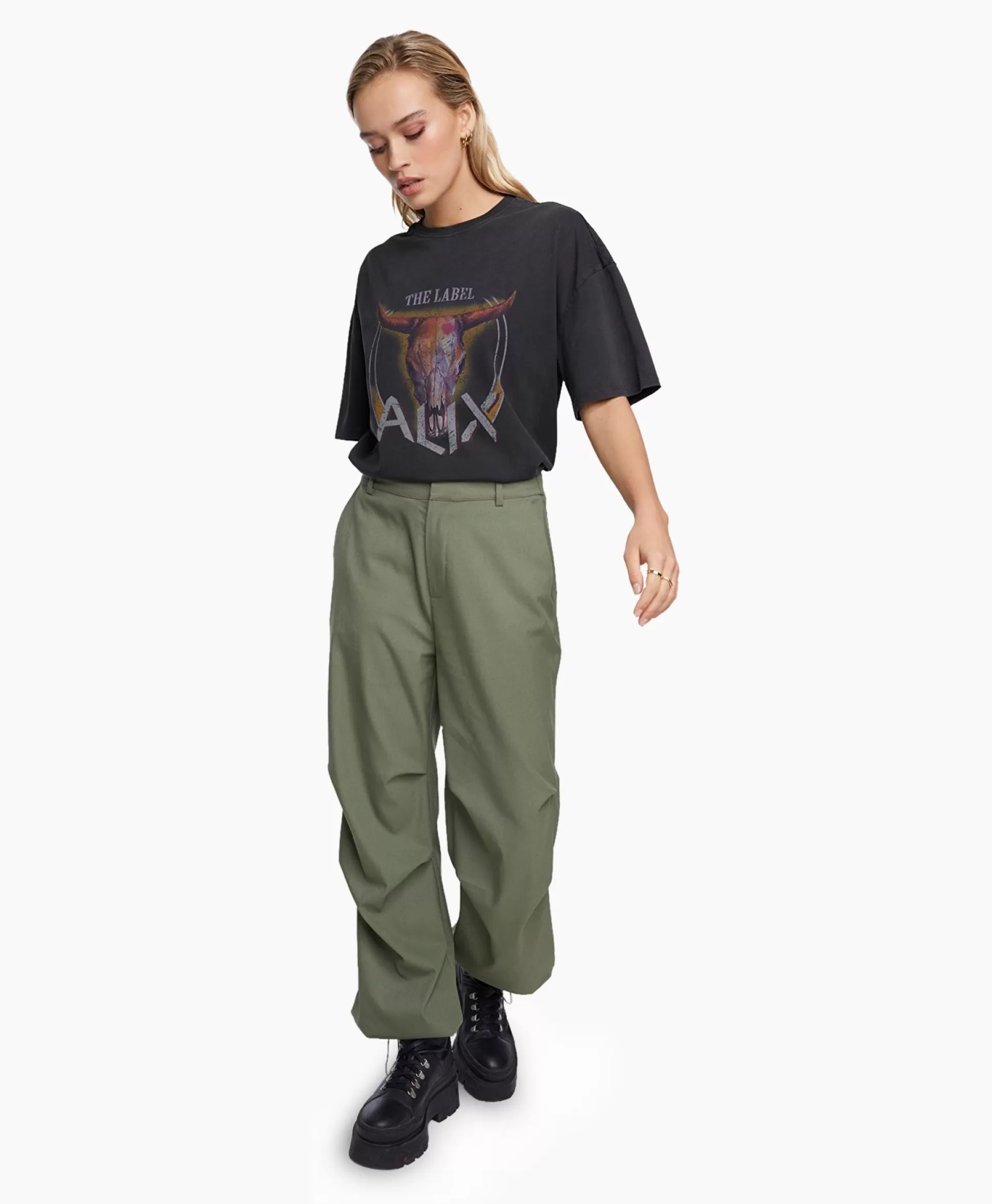 Shop Cargobroek Woven Baggy Pants Groen Dames Broeken