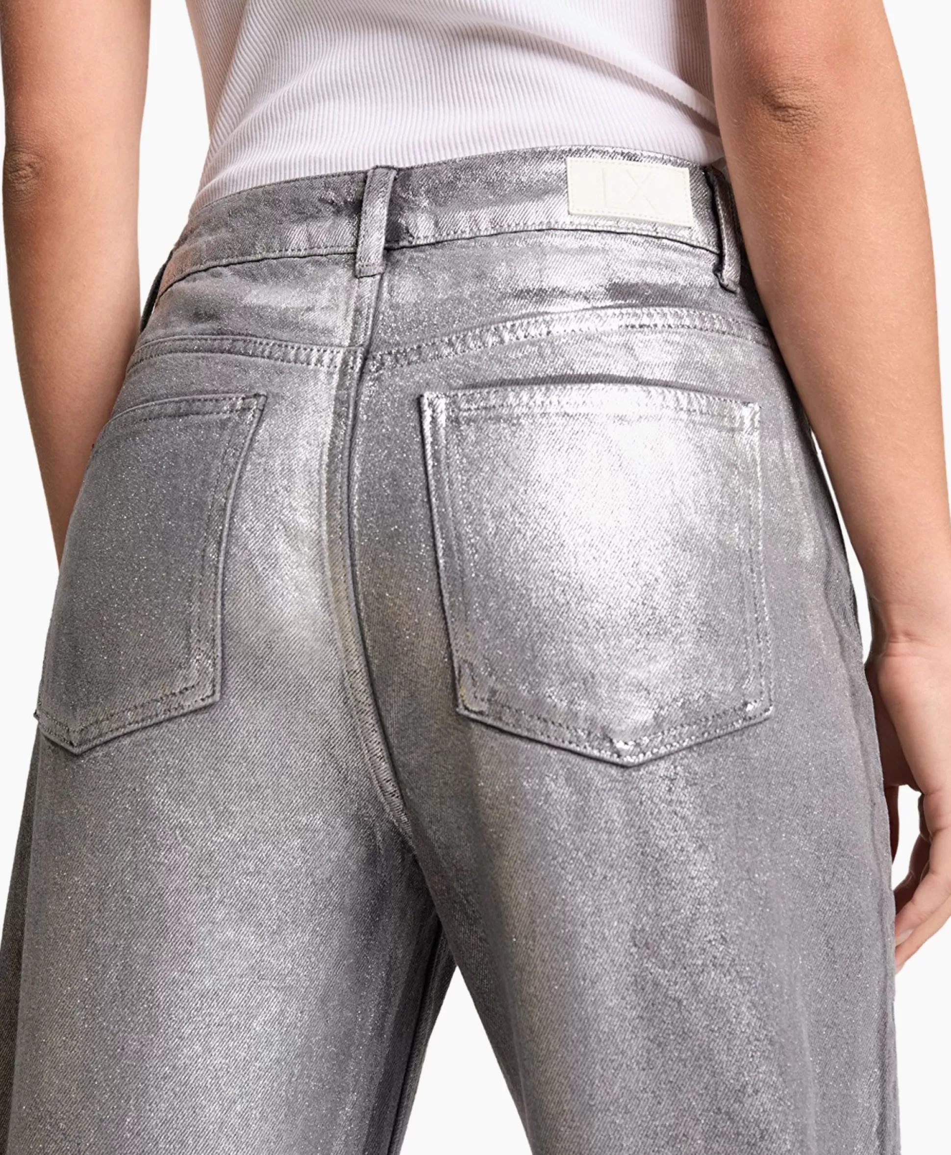 Store Jeans Woven Silver Denim Zilver Dames Broeken