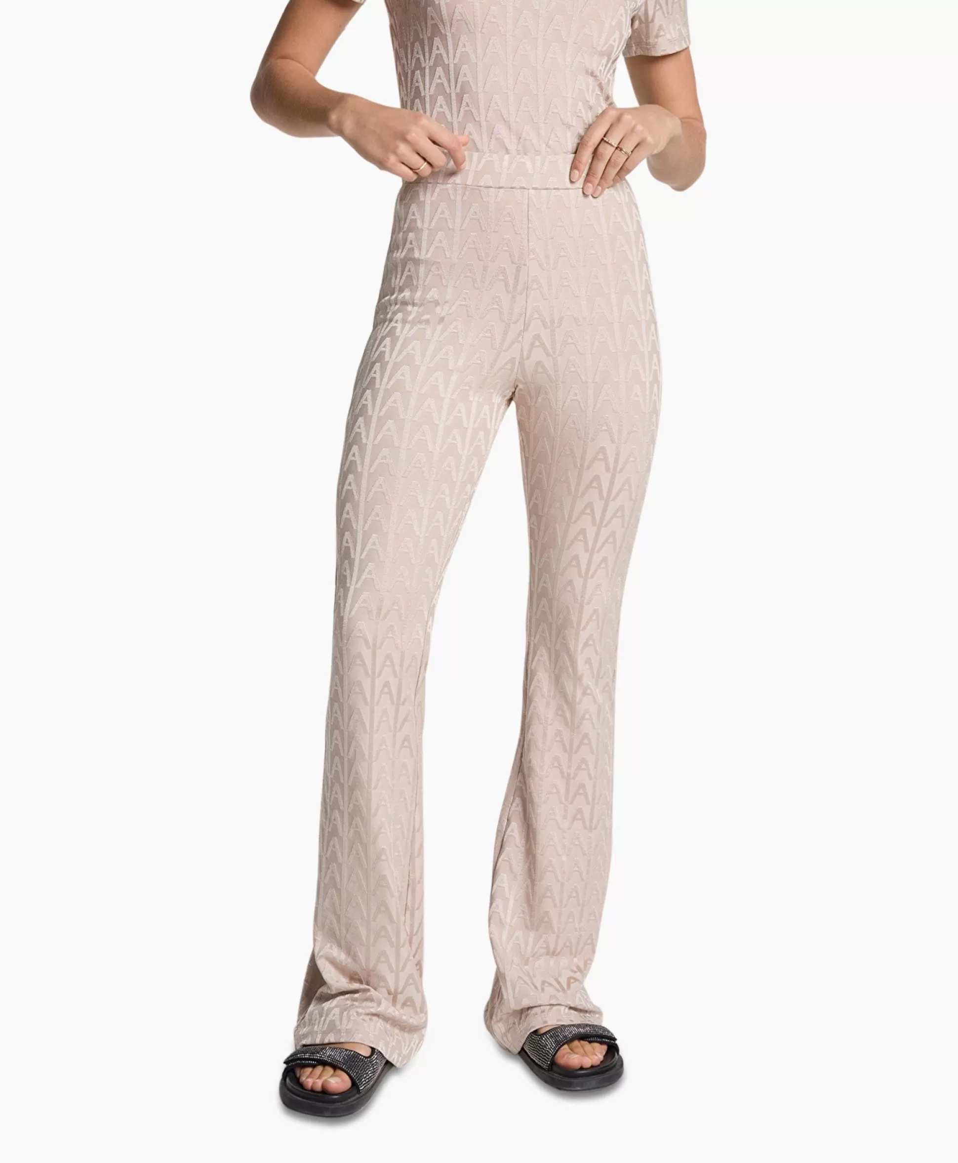 Sale Pantalon Knitted A Jacquard Zand Dames Broeken