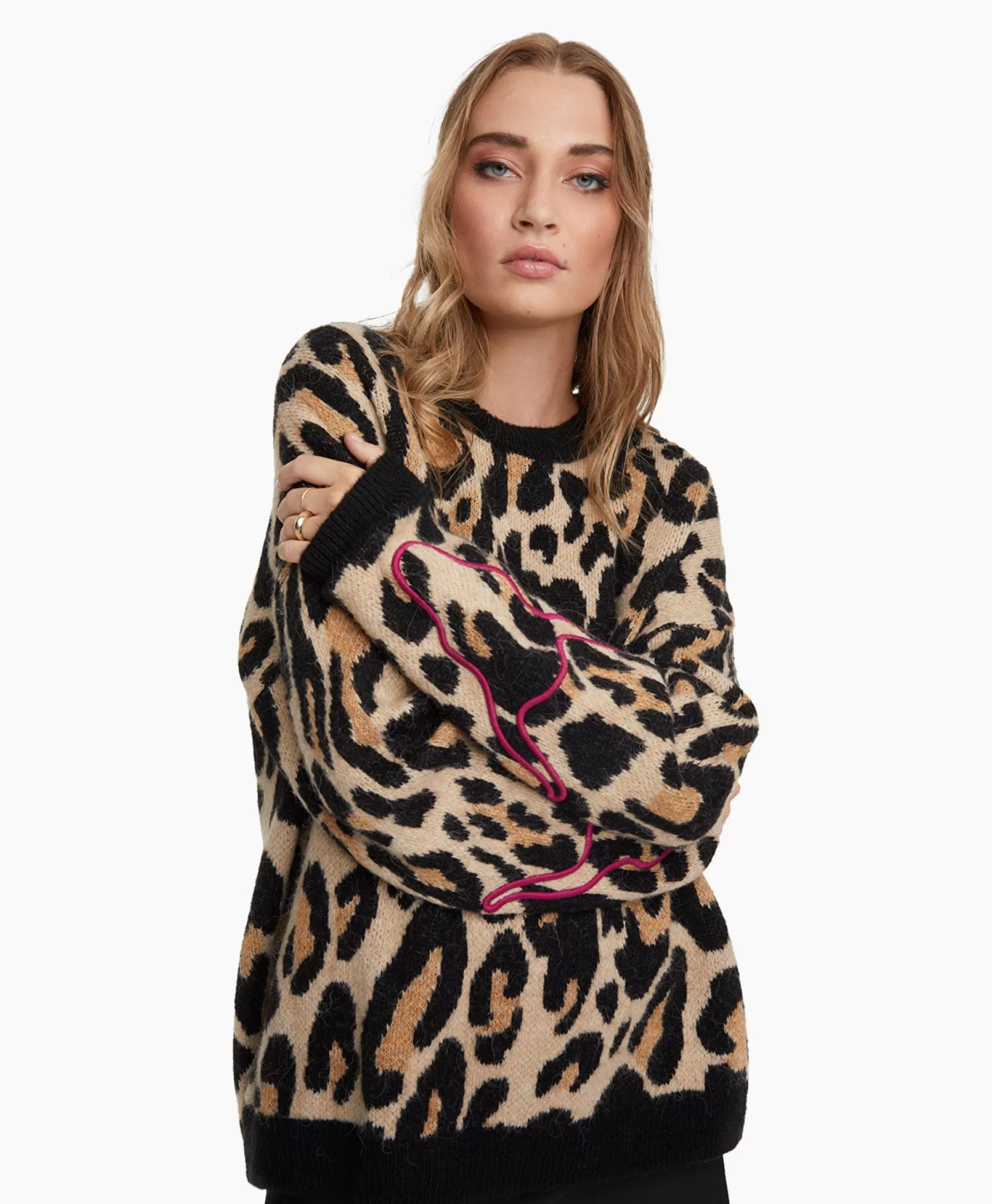 Best Sale Pullover Knitted Jaguar Bruin Dames Truien