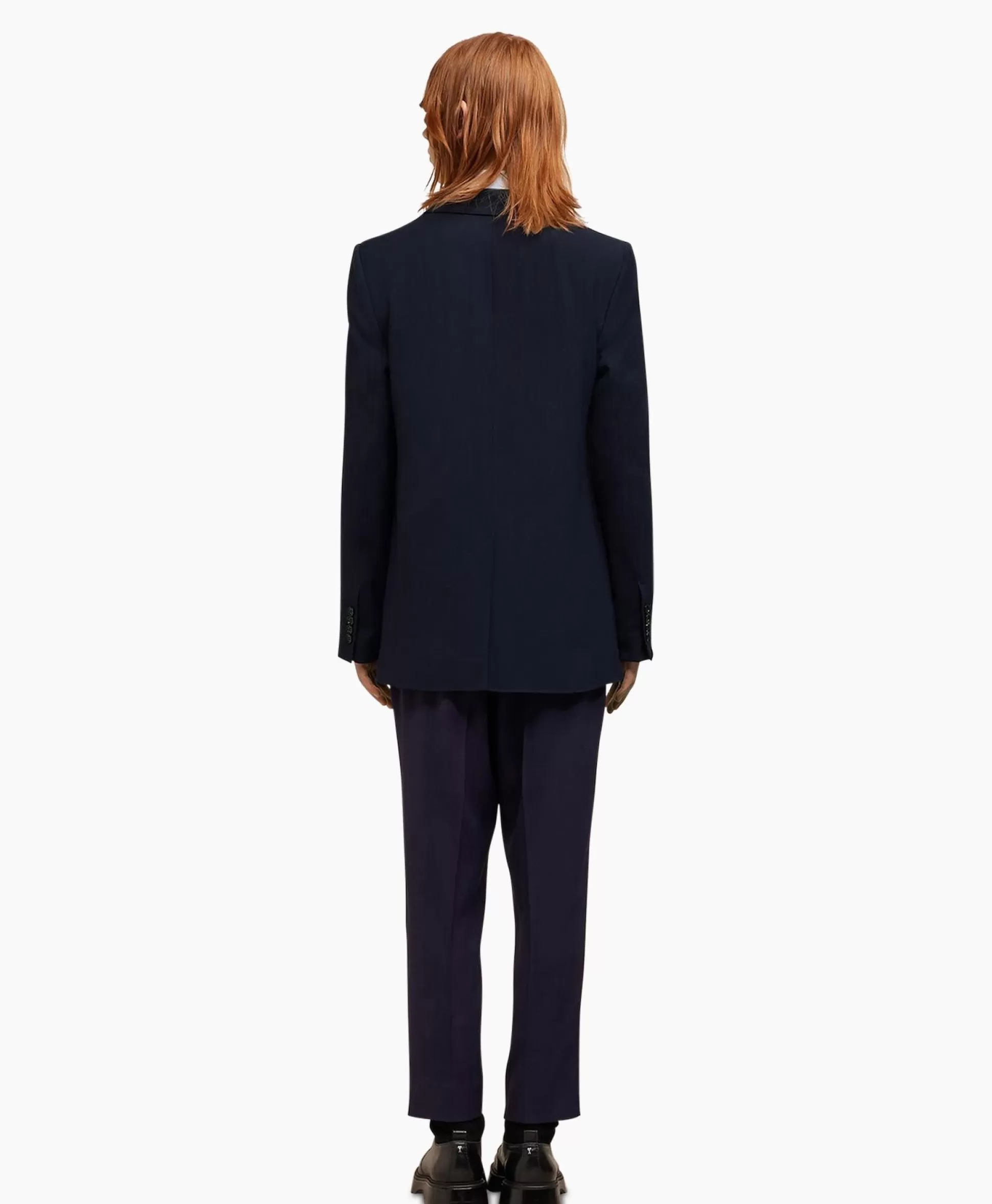 Flash Sale Jack Two Buttons Wool Viscose Twill Donker Blauw Heren Jassen