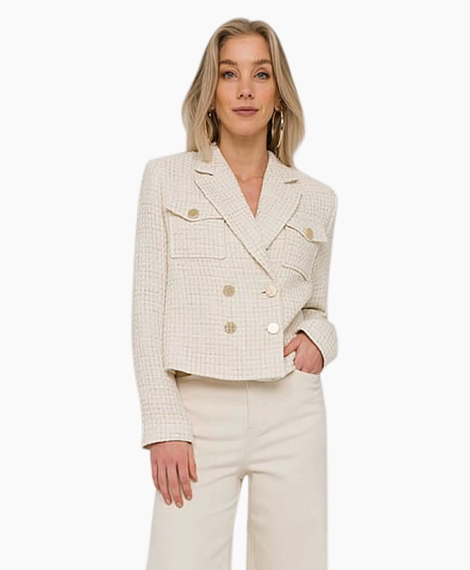 Fashion Blazer 33A01-02613 Off White Dames Blazers