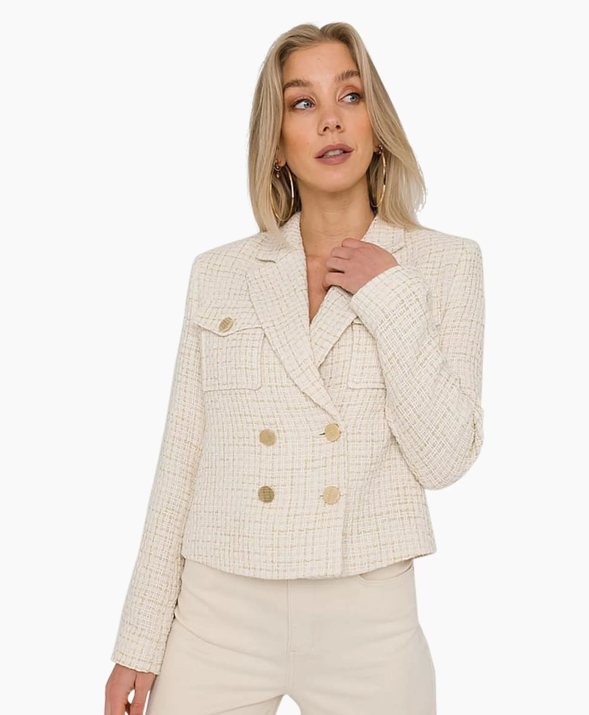 Fashion Blazer 33A01-02613 Off White Dames Blazers