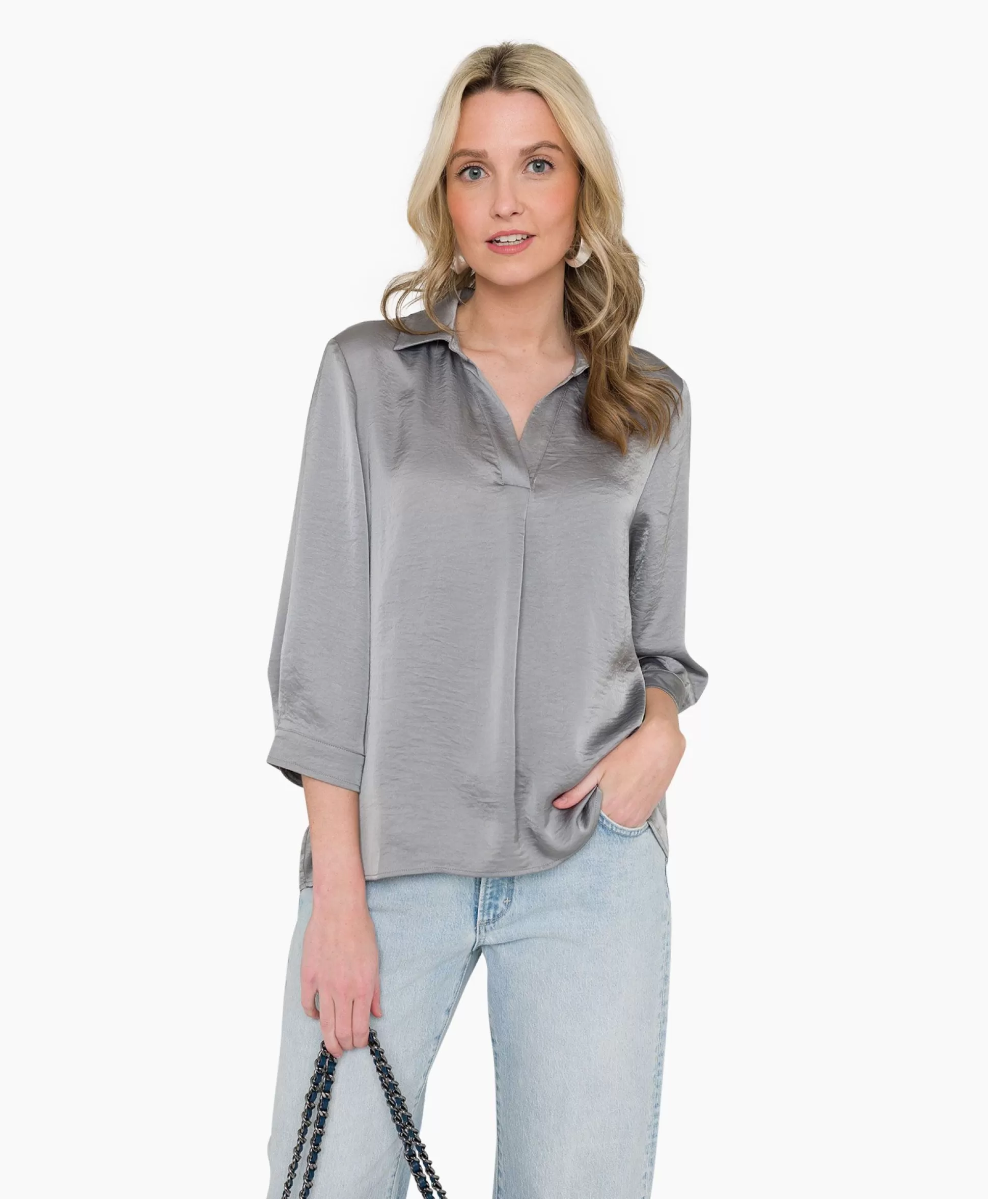 New Blouse 32A05-03274 Zilver Dames Blouses