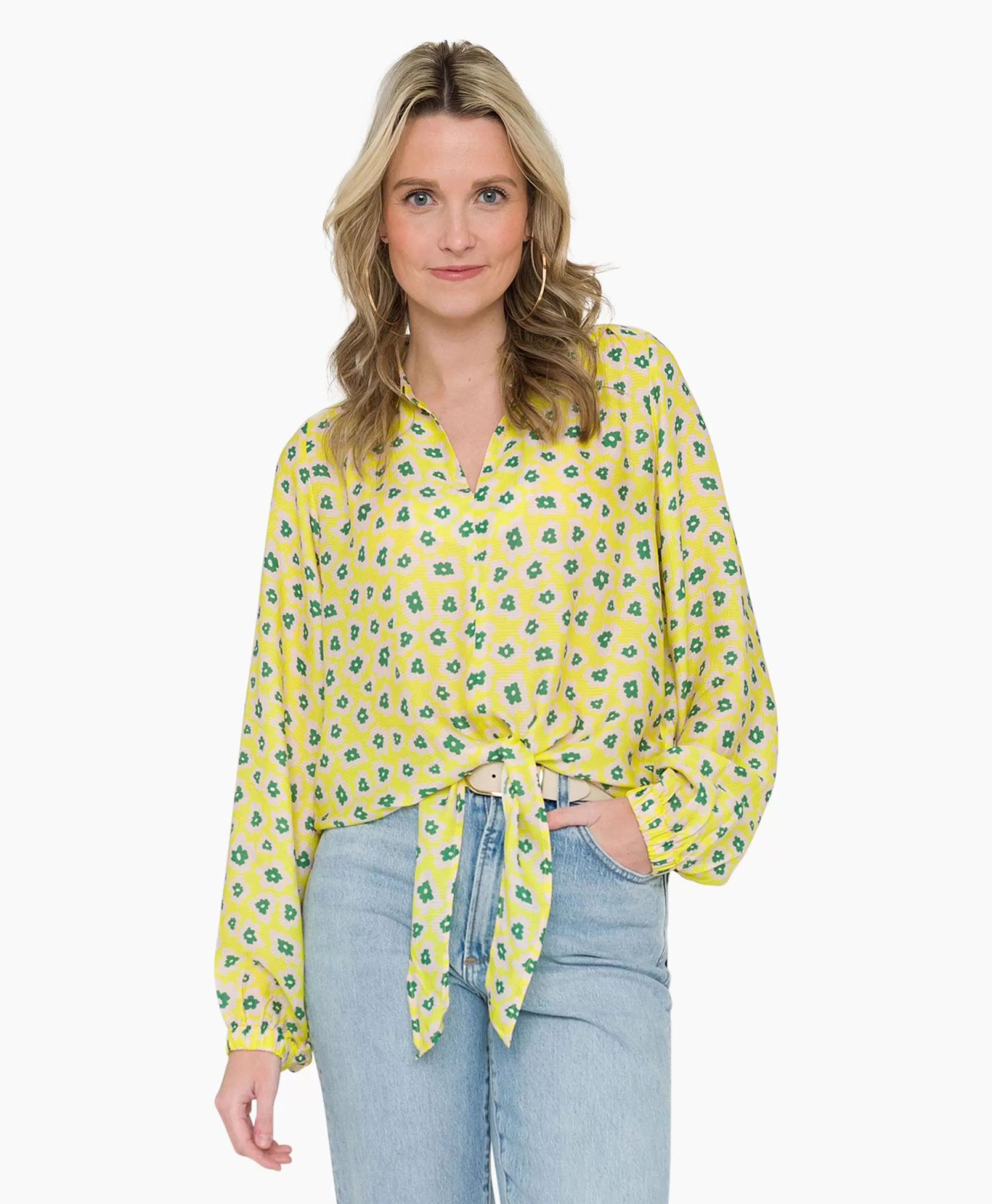 Fashion Blouse 43A05-03377 Licht Groen Dames Blouses