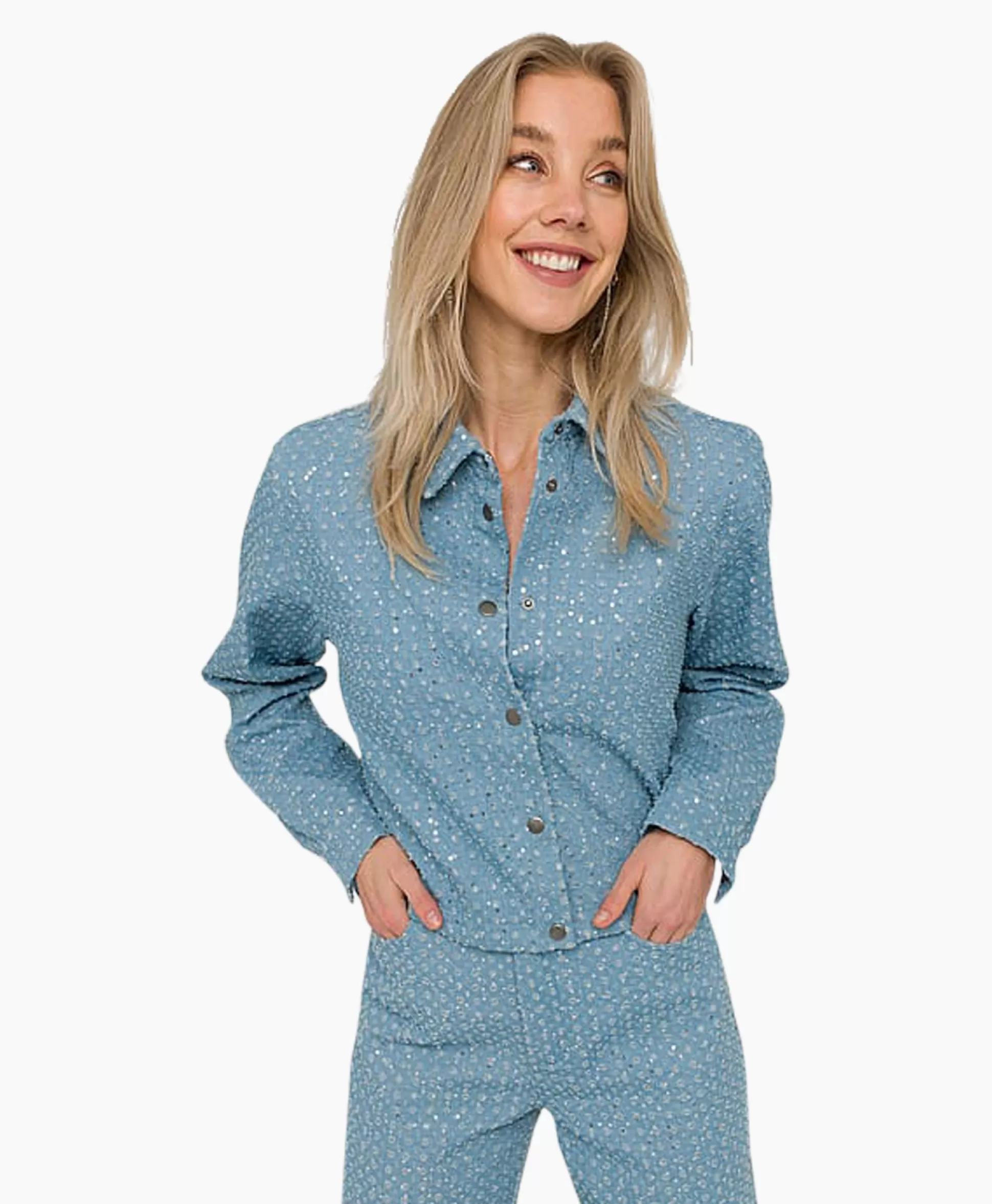 Hot Spijkerjas 17A01-02612 Blauw Dames Blouses