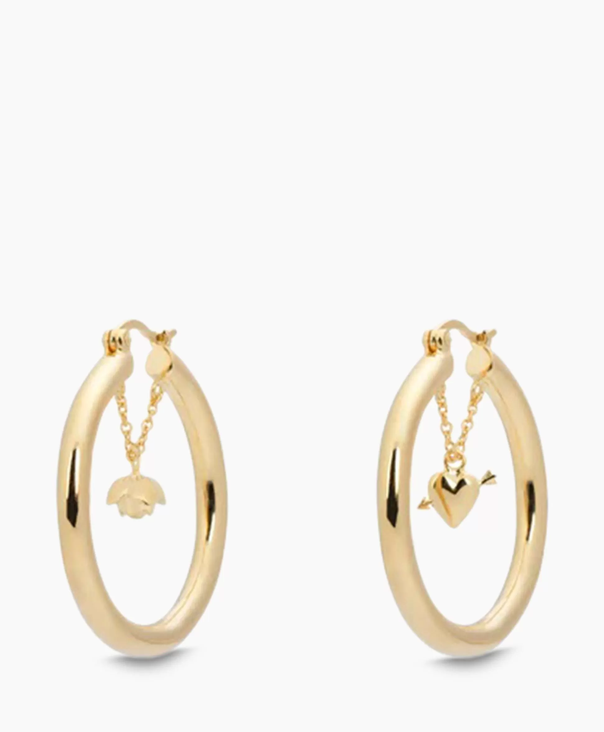Hot Oorbellen Love Story Hoop Earrings Silver Goldplat Goud Dames Sieraden