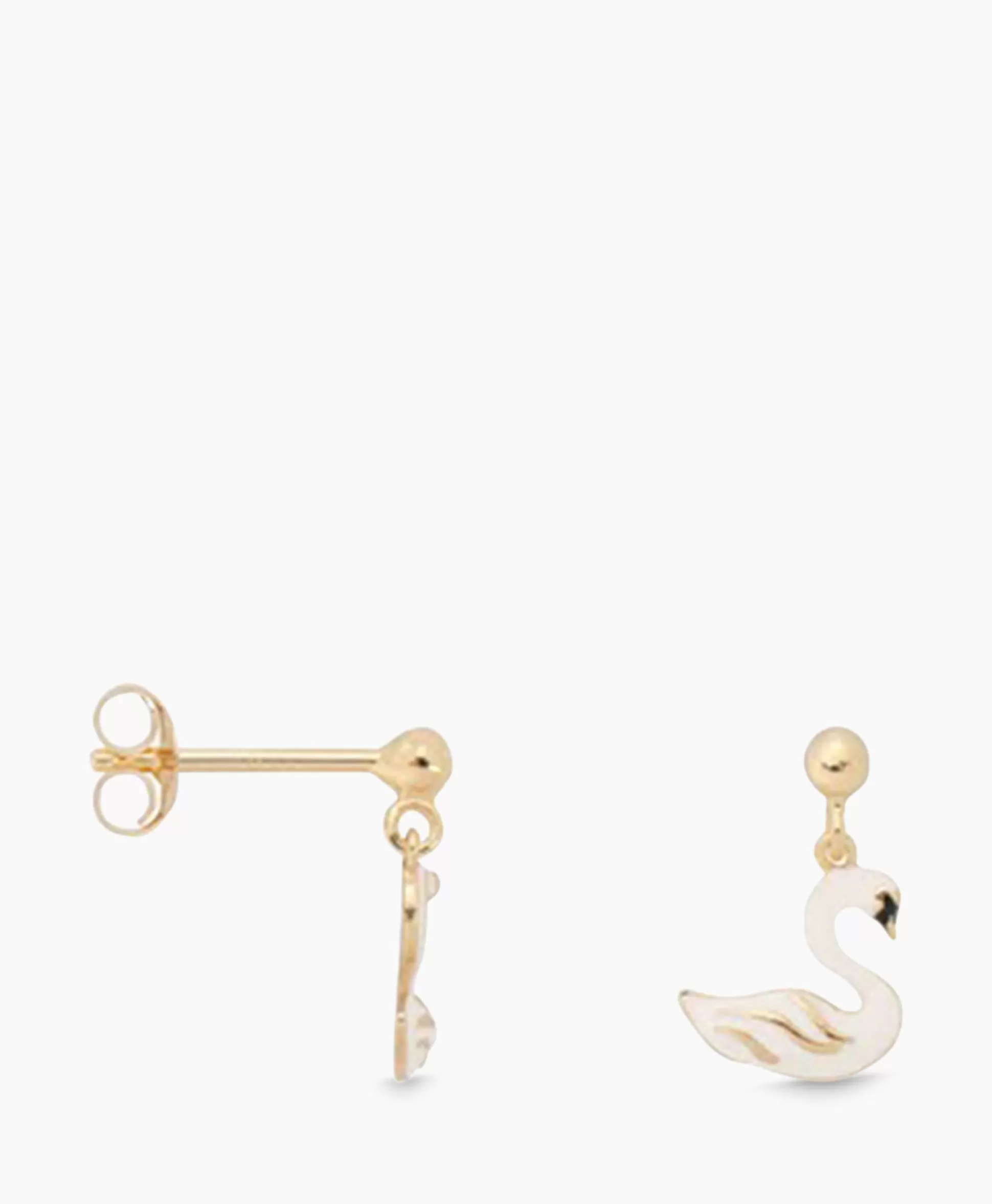 Discount Oorbellen Single Swan Lake Stud Earring Silver Gol Wit Dames Sieraden