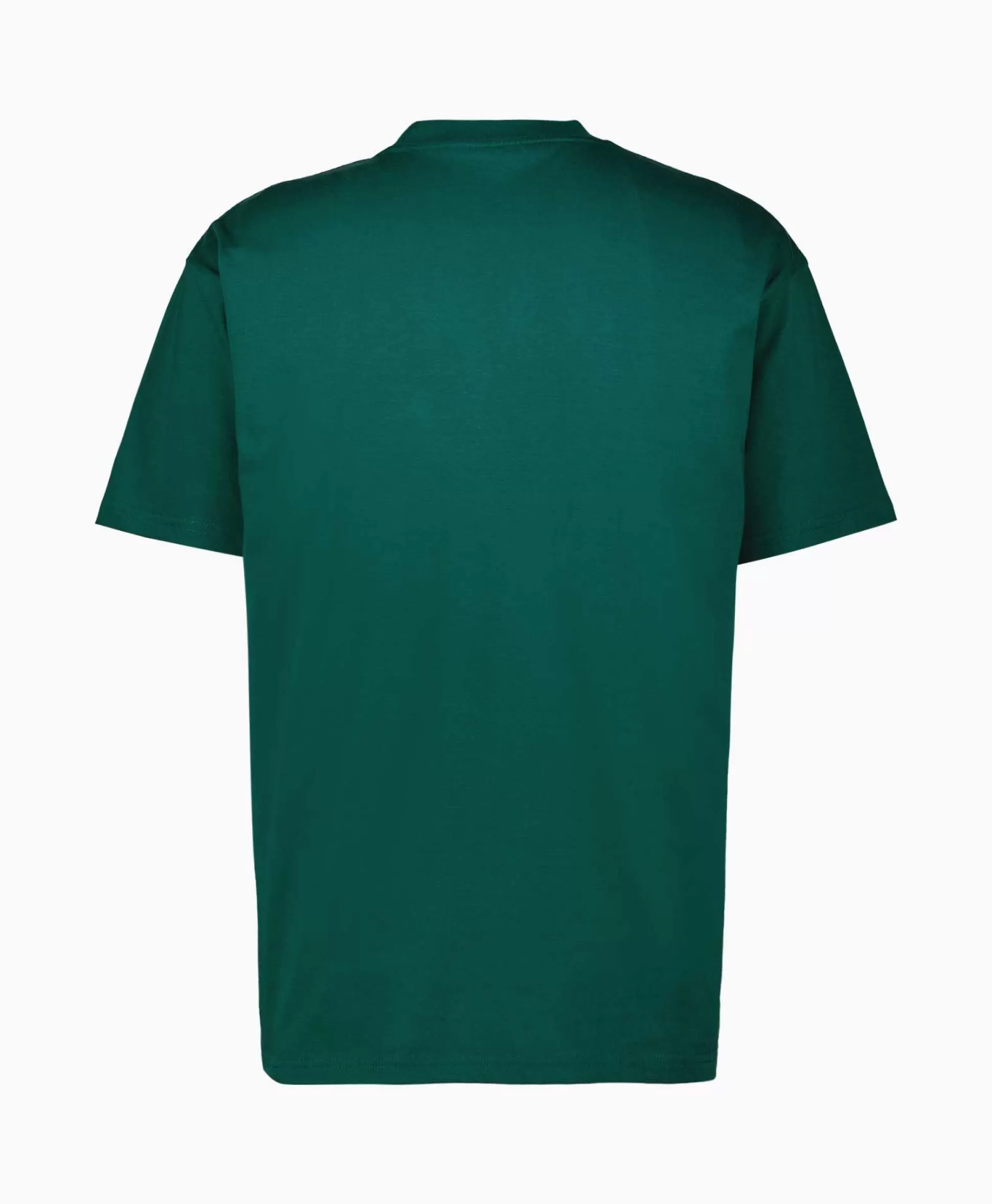 Outlet T-Shirt S/S Cat Sticker Organic Cotton Groen Heren T-Shirts