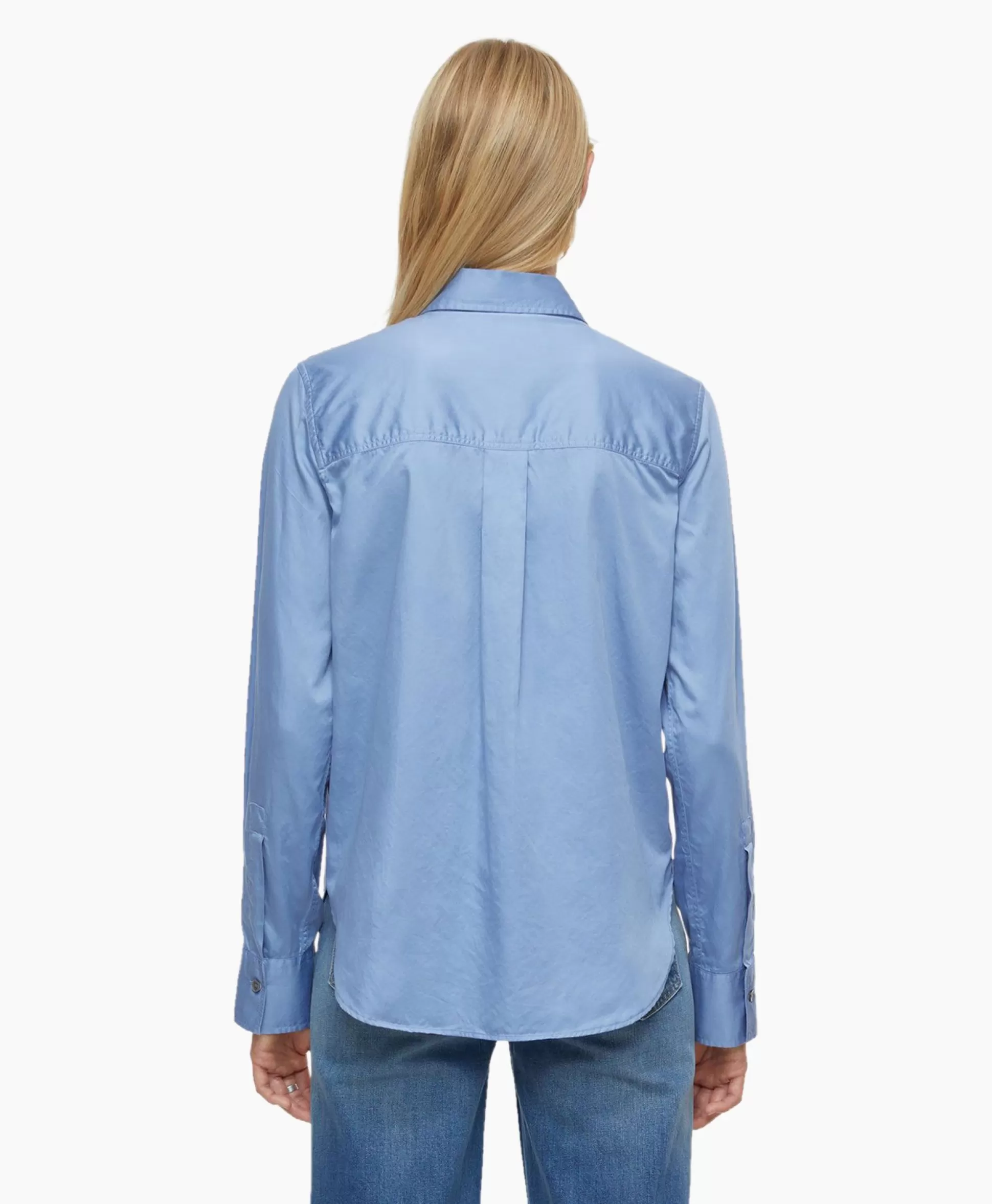 Shop Blouse Straight Fitted Blauw Dames Blouses