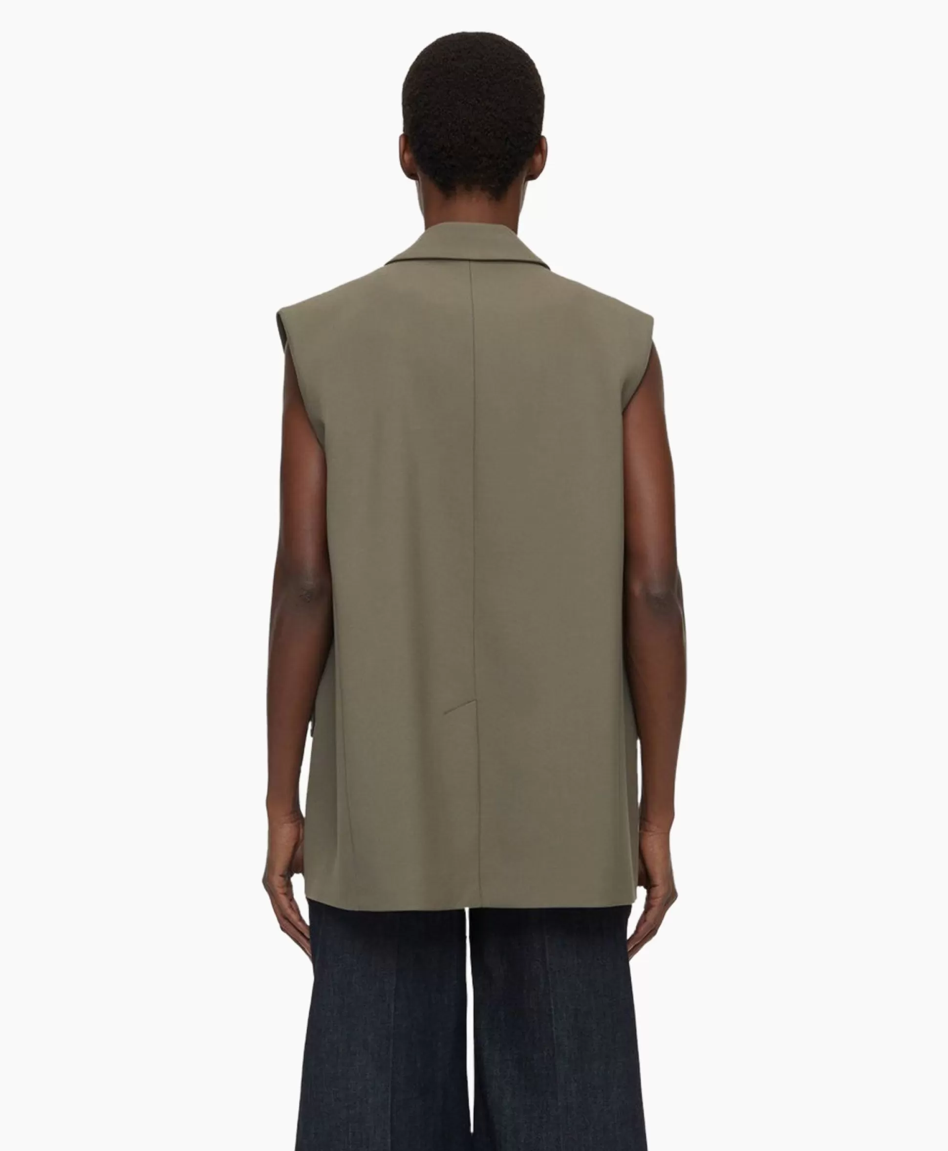 Best Sale Gilet Sleeveless Taupe Dames Gilets