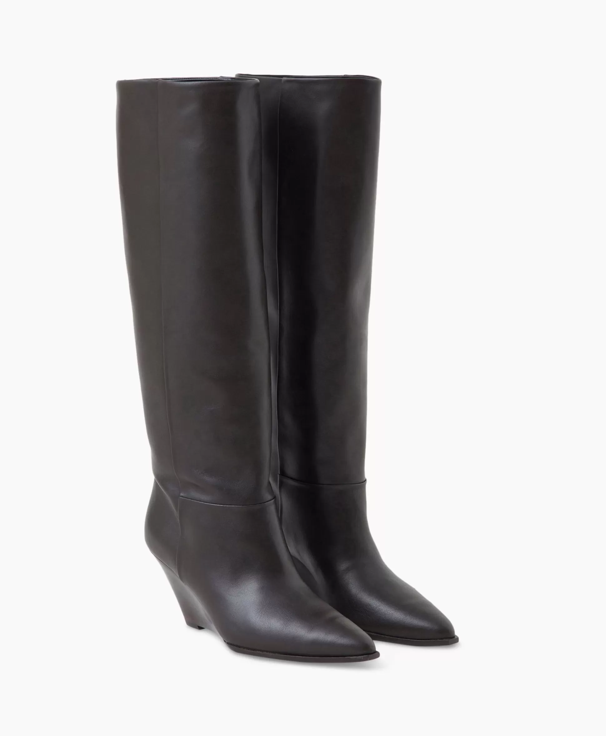 Hot Lange Laars Wedge Boot Donker Bruin Dames Laarzen