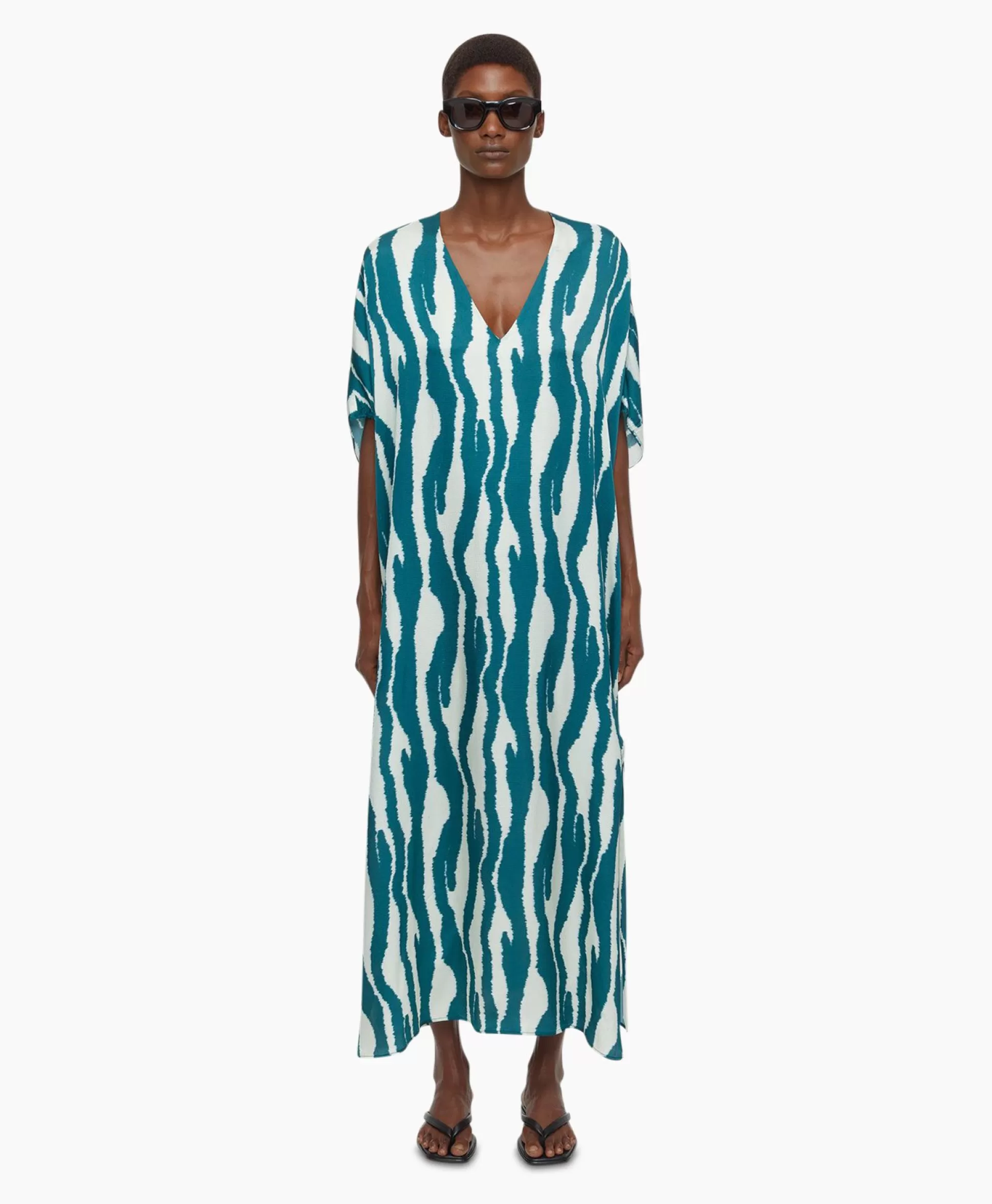 Store Maxi Jurk Caftan Blauw Dames Jurken