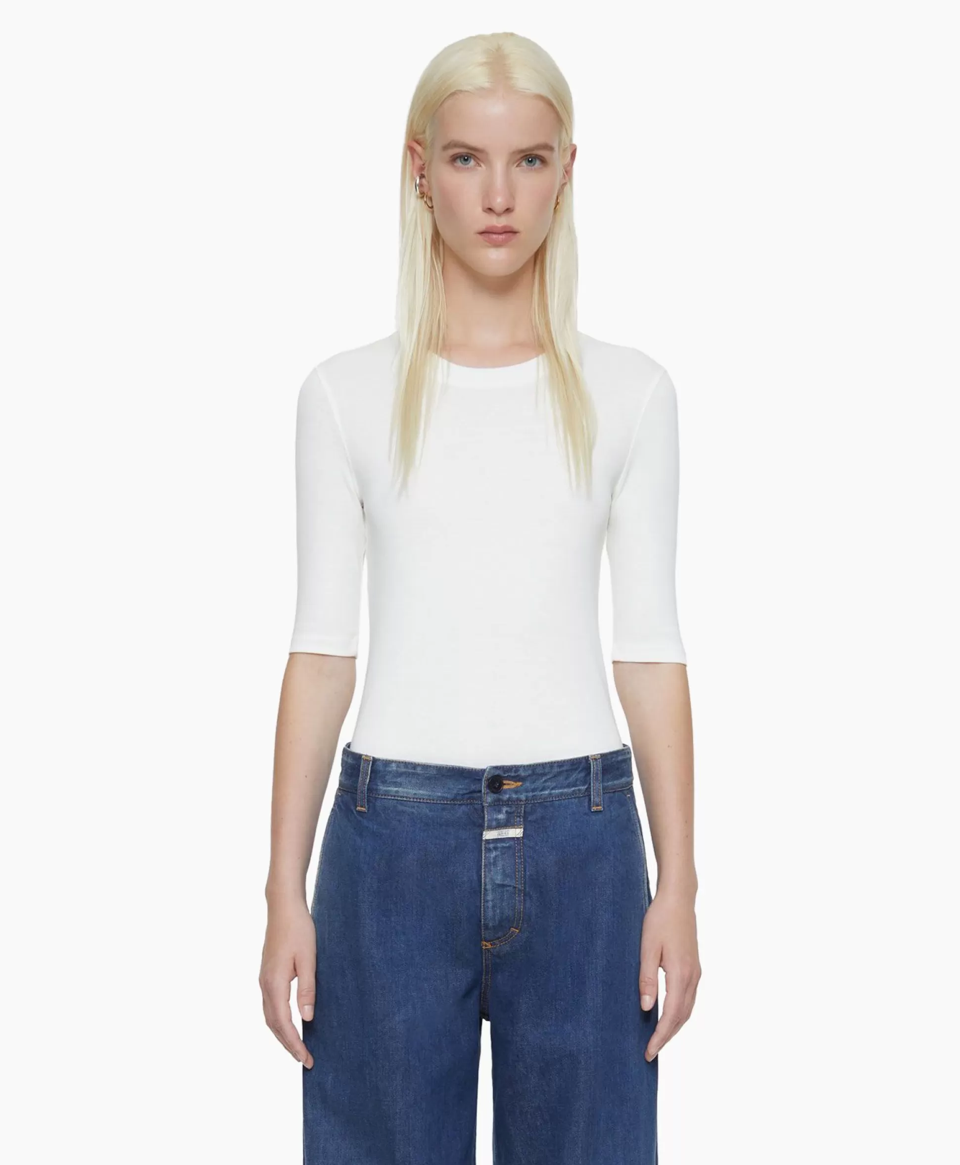 Online T-Shirt Korte Mouw Crewneck Short Sleeve Off White Dames T-Shirts & Tops