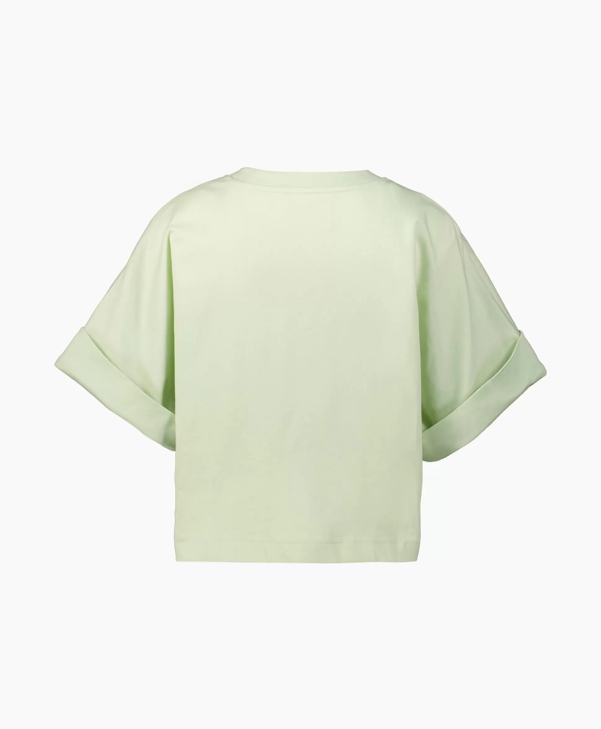 Cheap T-Shirt Korte Mouw Turn Up Licht Groen Dames T-Shirts & Tops