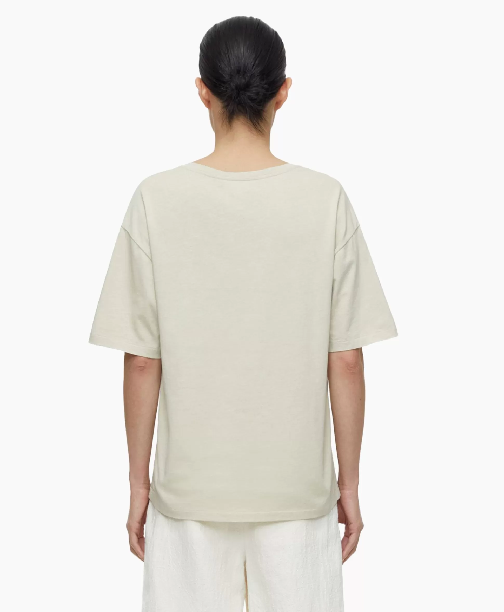 Sale T-Shirt Korte Mouw V-Neck Short Sleeve Ivoor / Naturel Dames T-Shirts & Tops