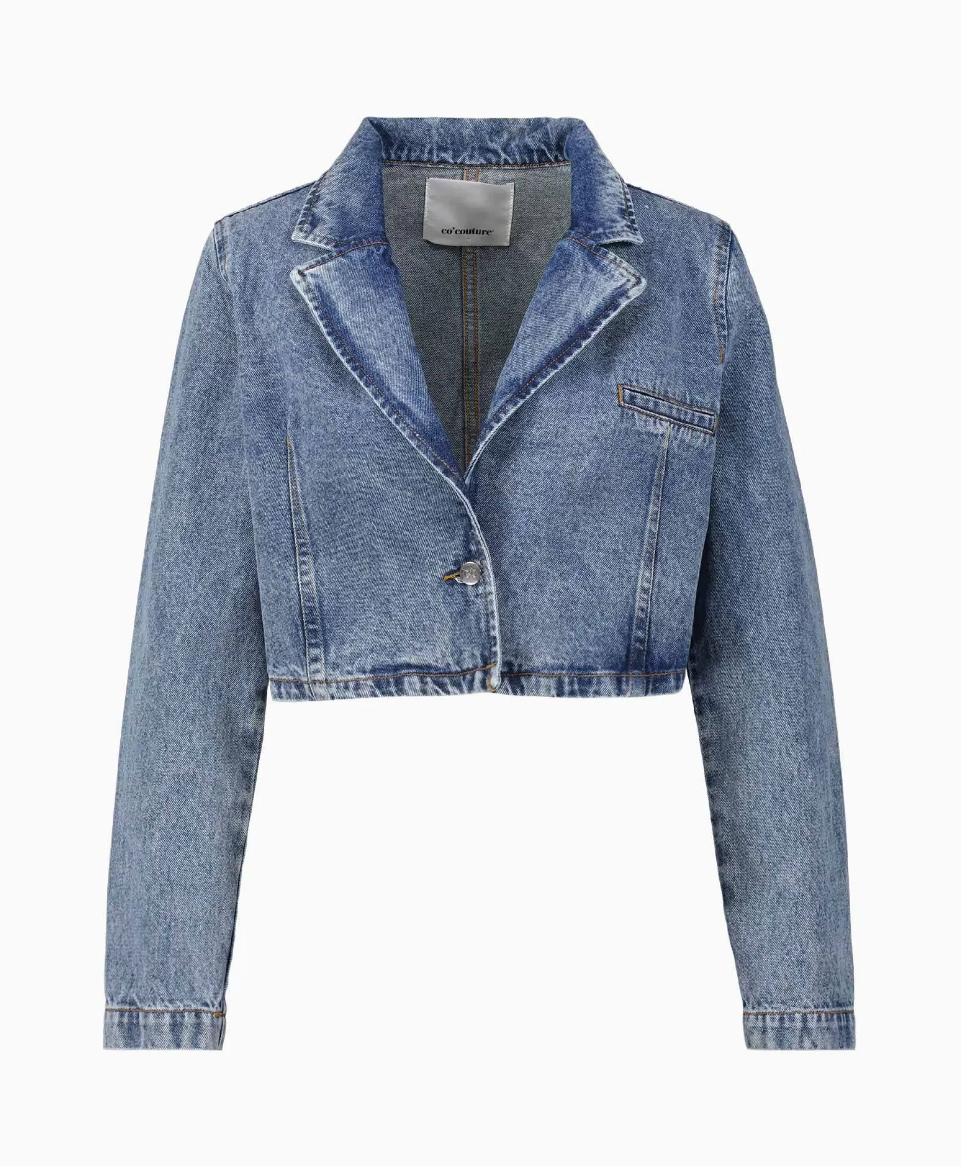 Outlet Co'Couture Jack Vika Crop Blauw Dames Jassen