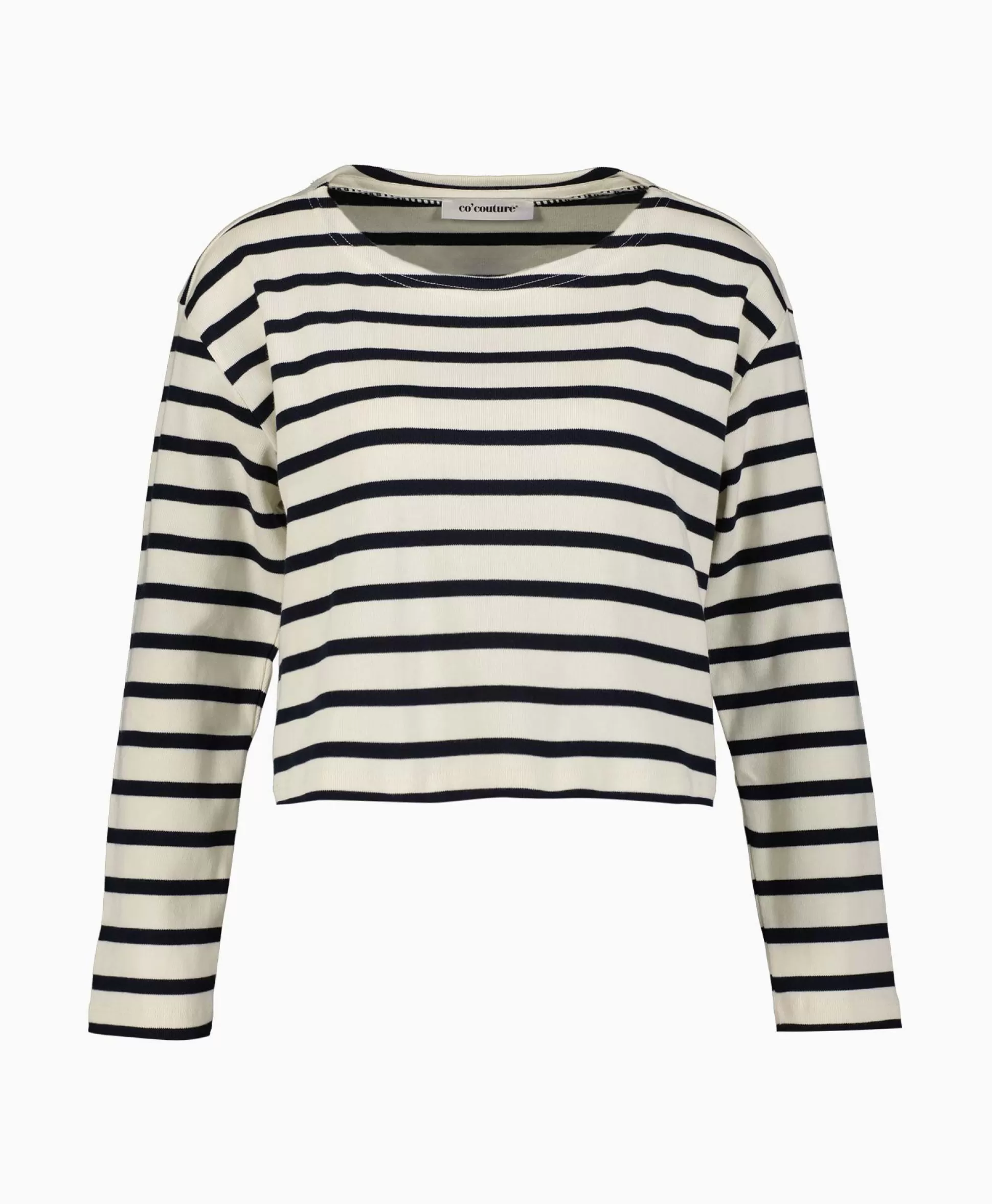 Clearance Co'Couture Pullover Classic Stripe Crop Off White Dames Truien