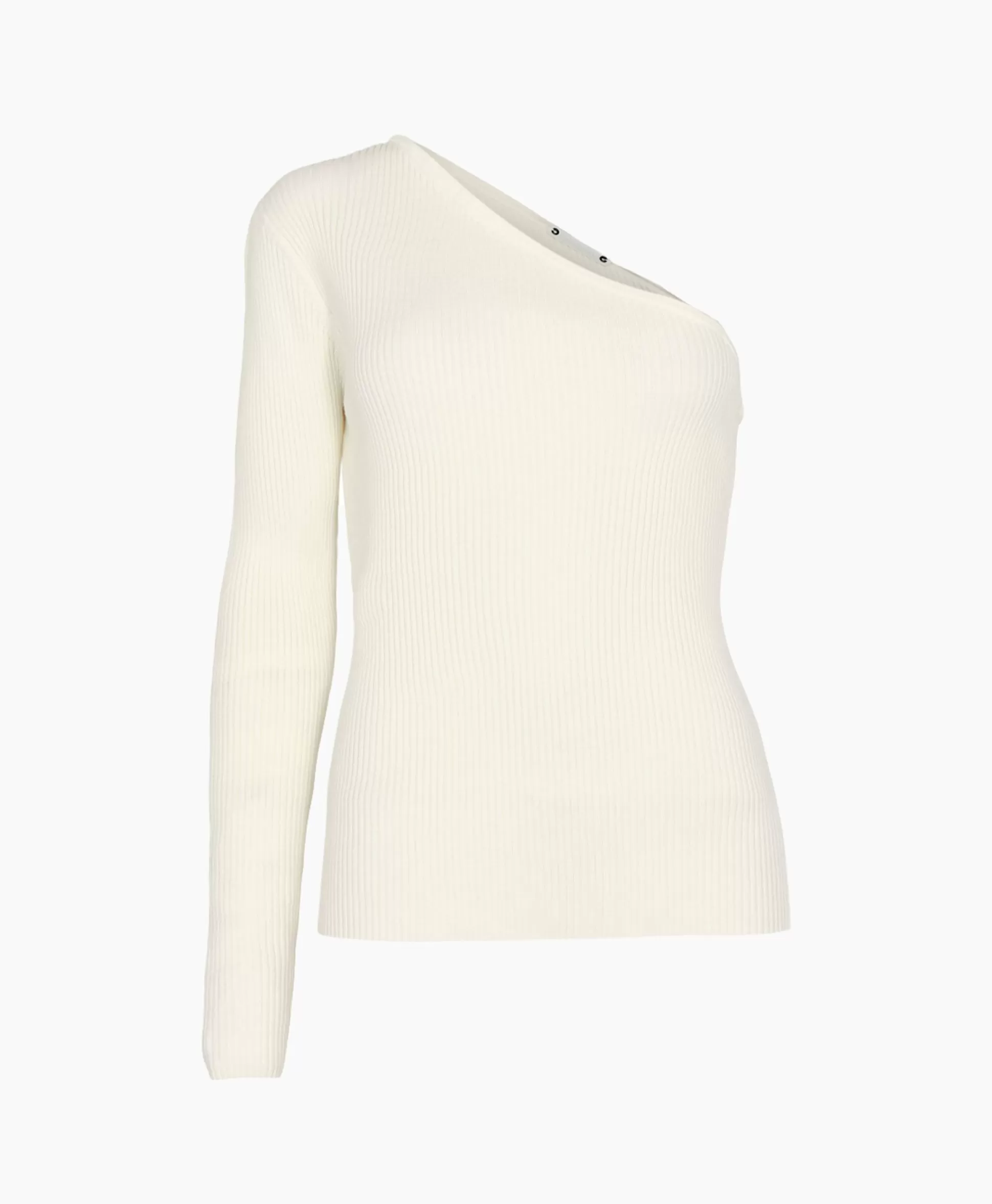 Fashion Co'Couture Sweater Badu Asym Rib Knit Off White Dames Truien