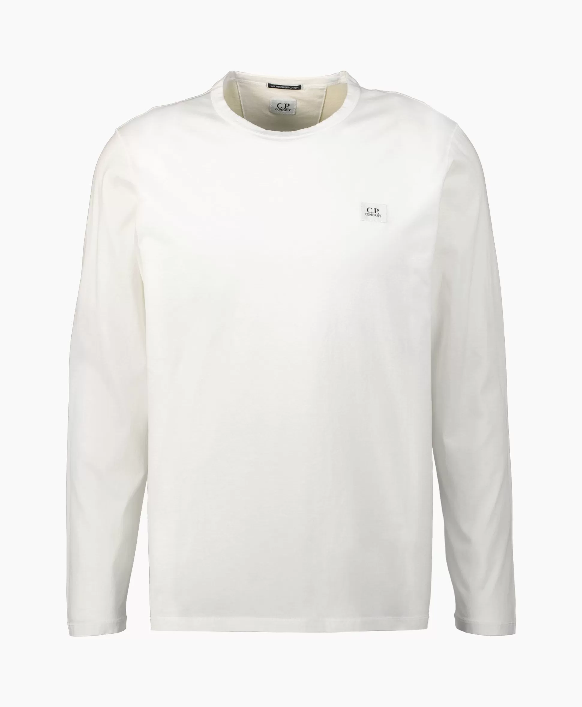 Fashion Longsleeve Mercerized Jersey Wit Heren T-Shirts