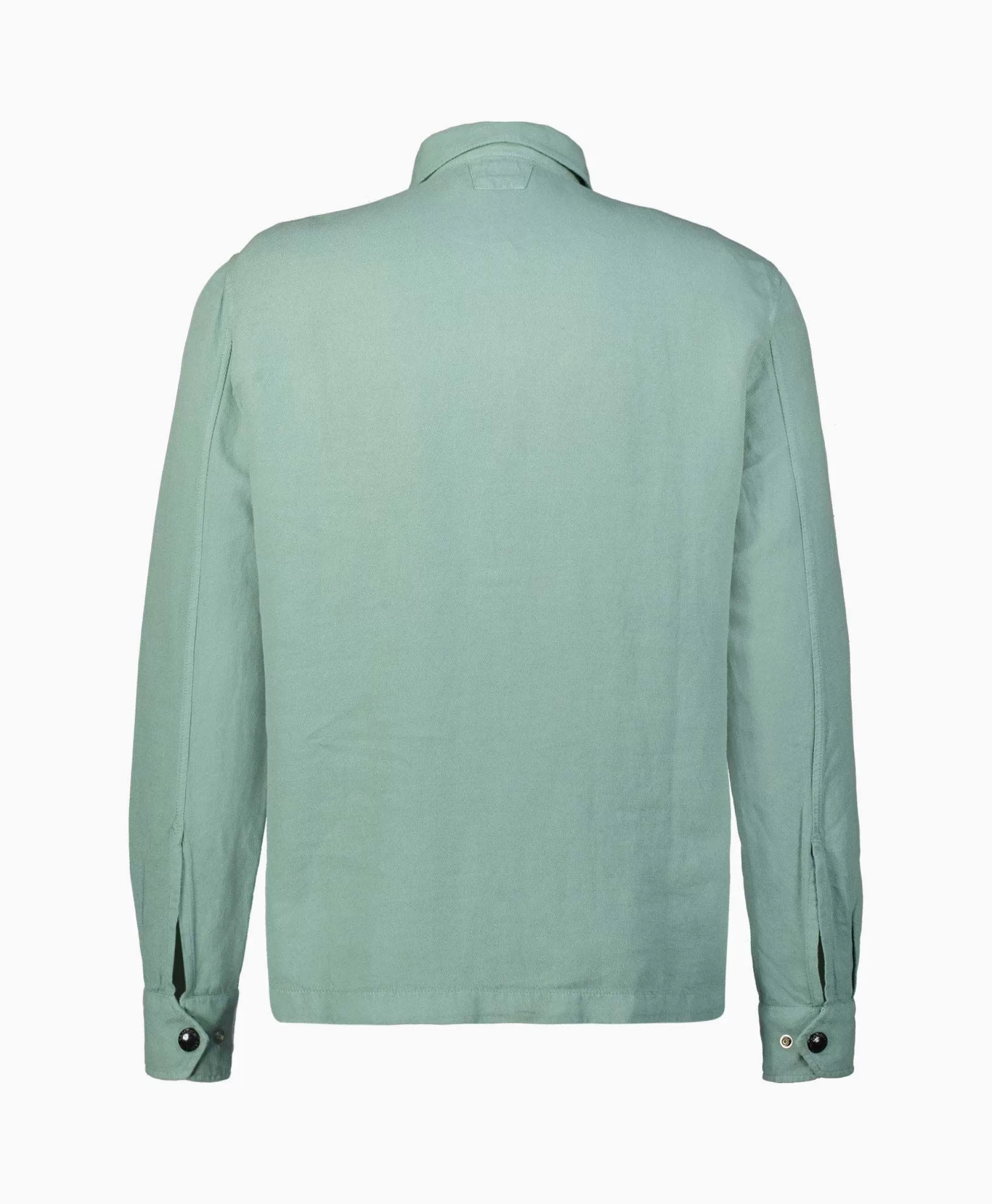 Sale Overshirt Broken Linen Cotton Groen Heren Jassen