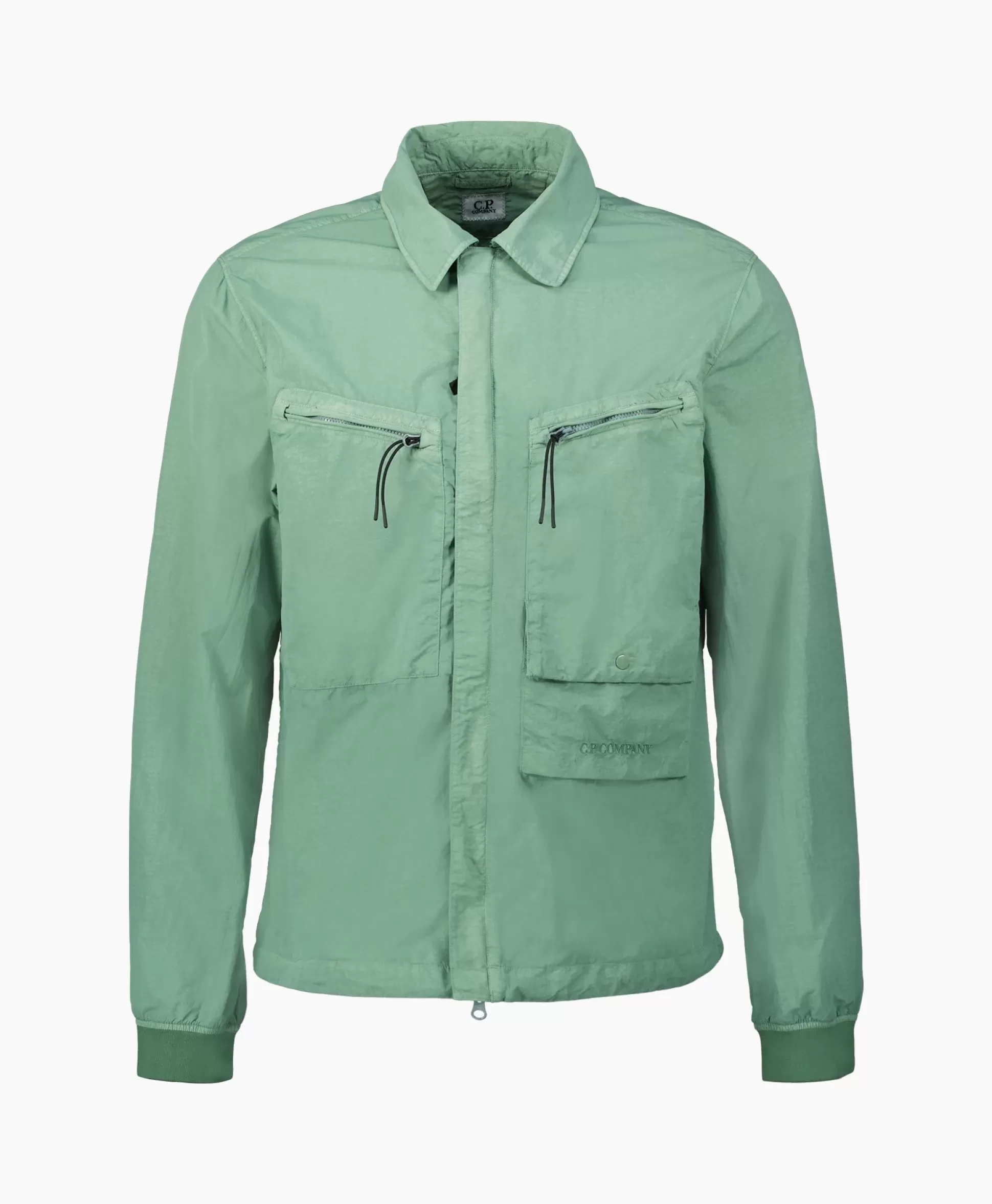 Store Overshirt Flatt Nylon Licht Groen Heren Jassen