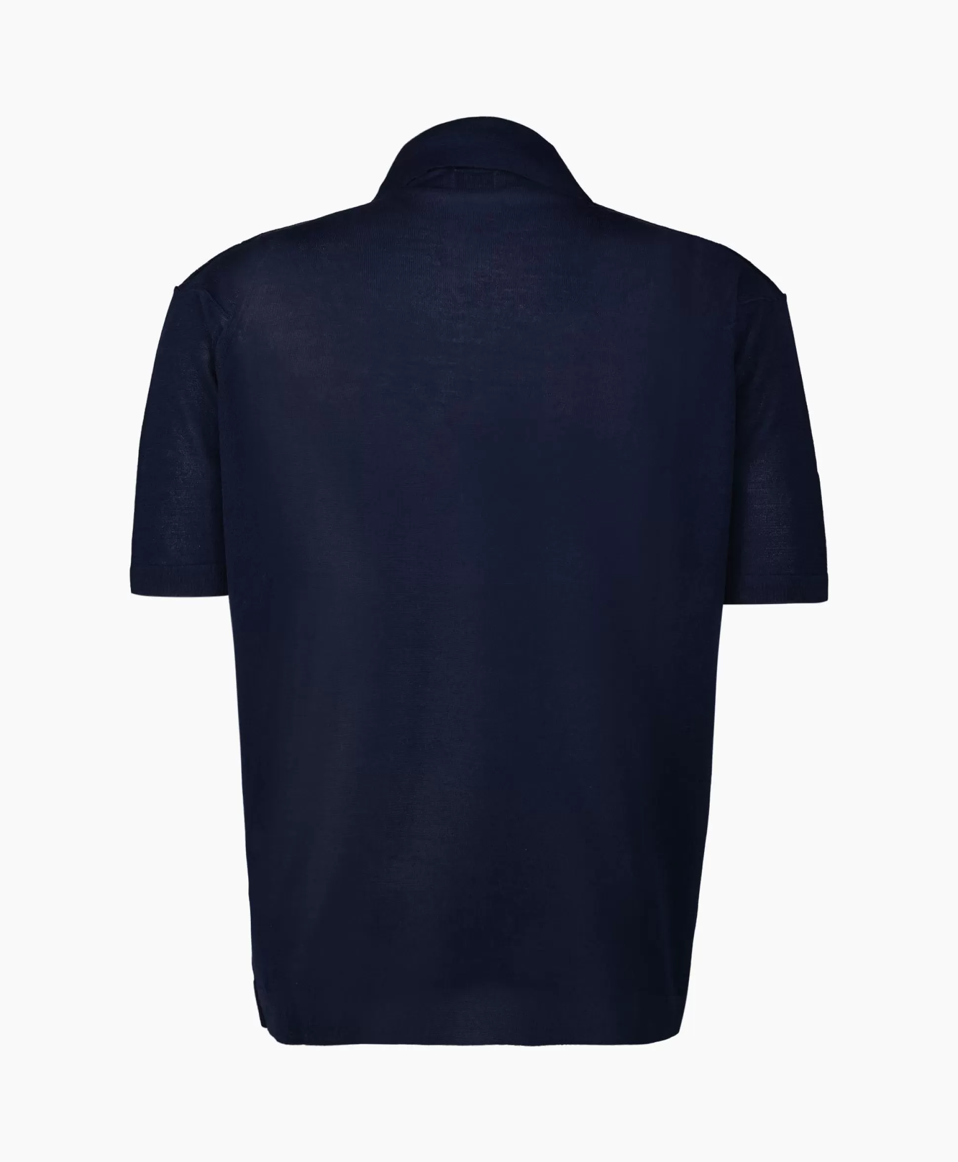 Outlet Polo Filo Di Scozia Knitted Donker Blauw Heren Polo's