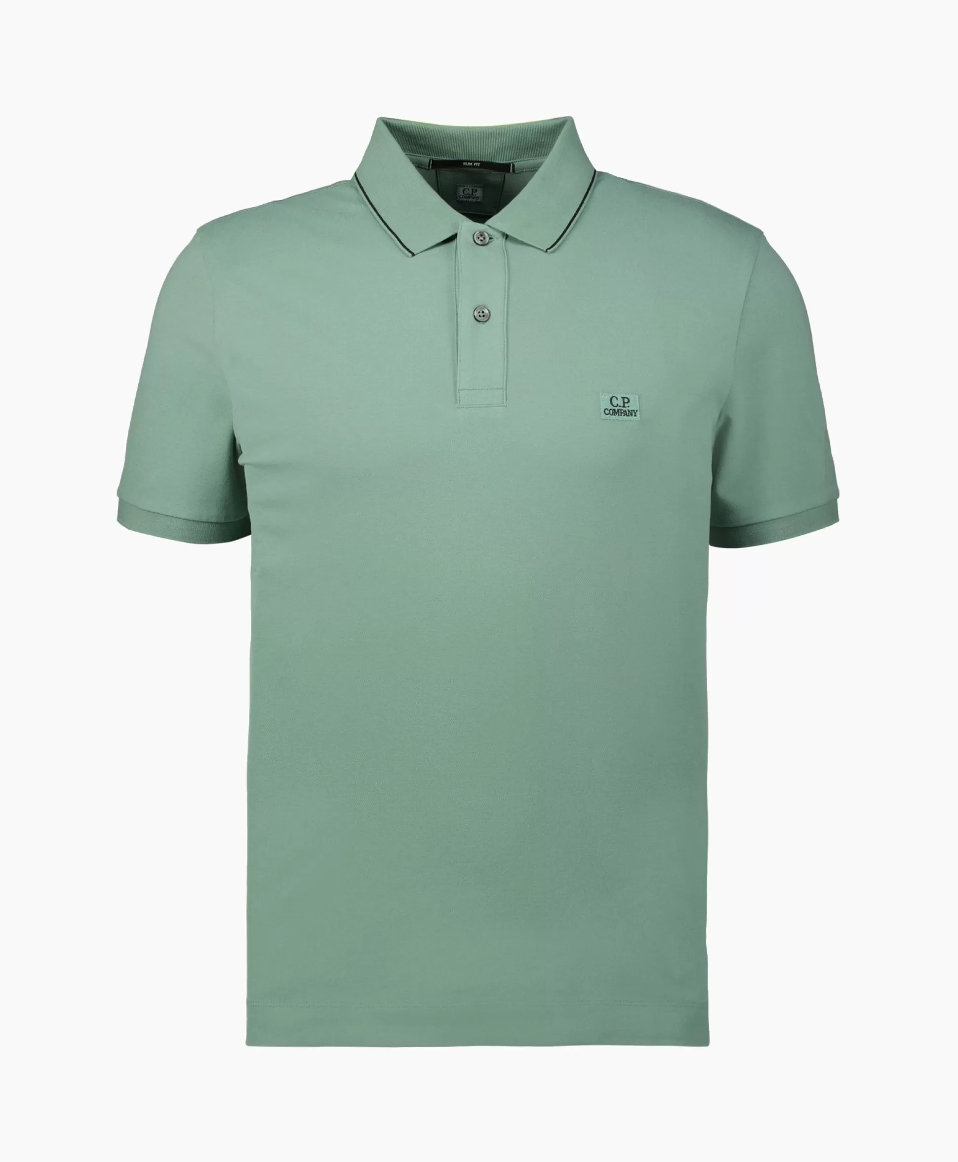 Shop Polo Stretch Piquet Striped Collar Licht Groen Heren Polo's