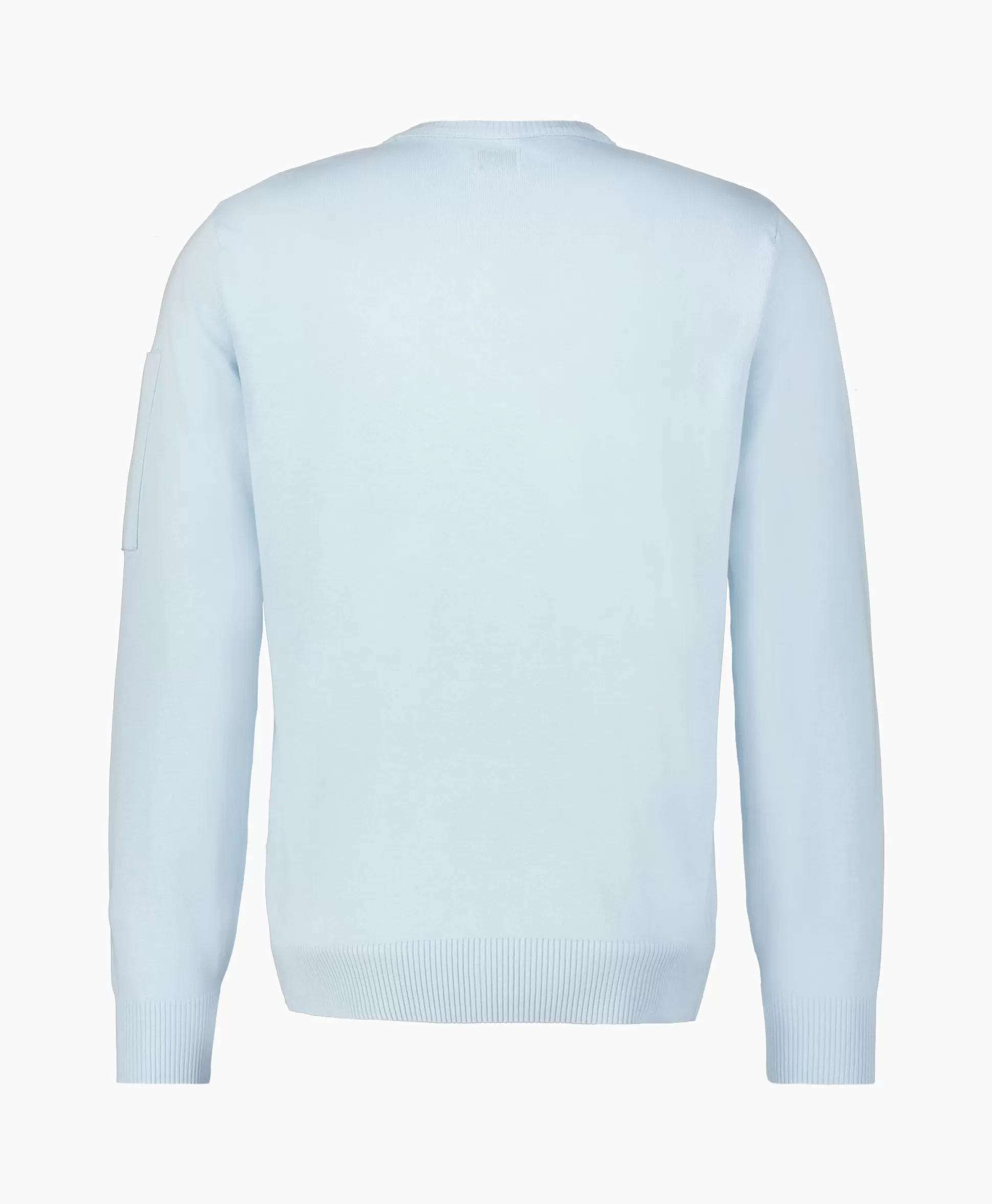 Outlet Pullover Cotton Crepe Knit Licht Blauw Heren Truien