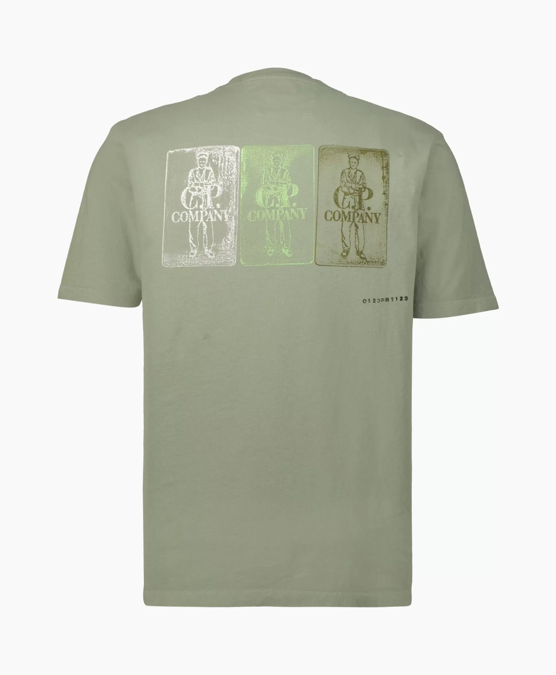 Cheap T-Shirt Korte Mouw Jersey Artisinal Three Cards Groen Heren T-Shirts