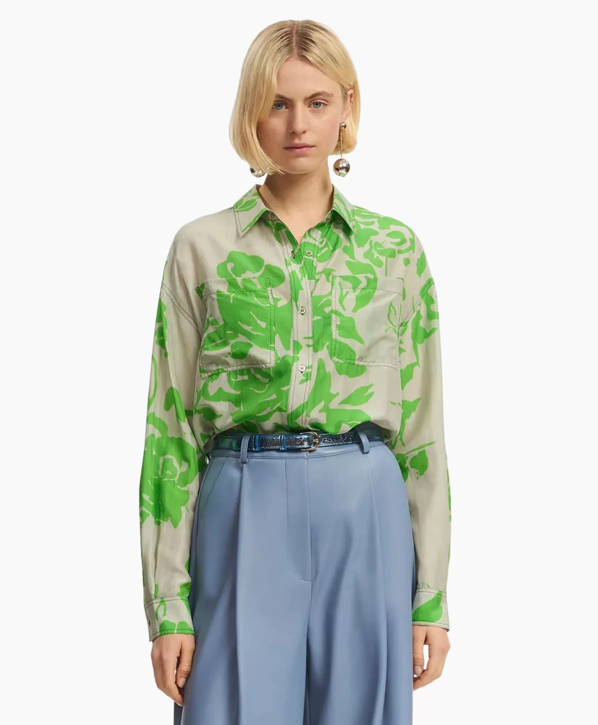 Outlet Blouse Forgetmenot Groen Dames Blouses