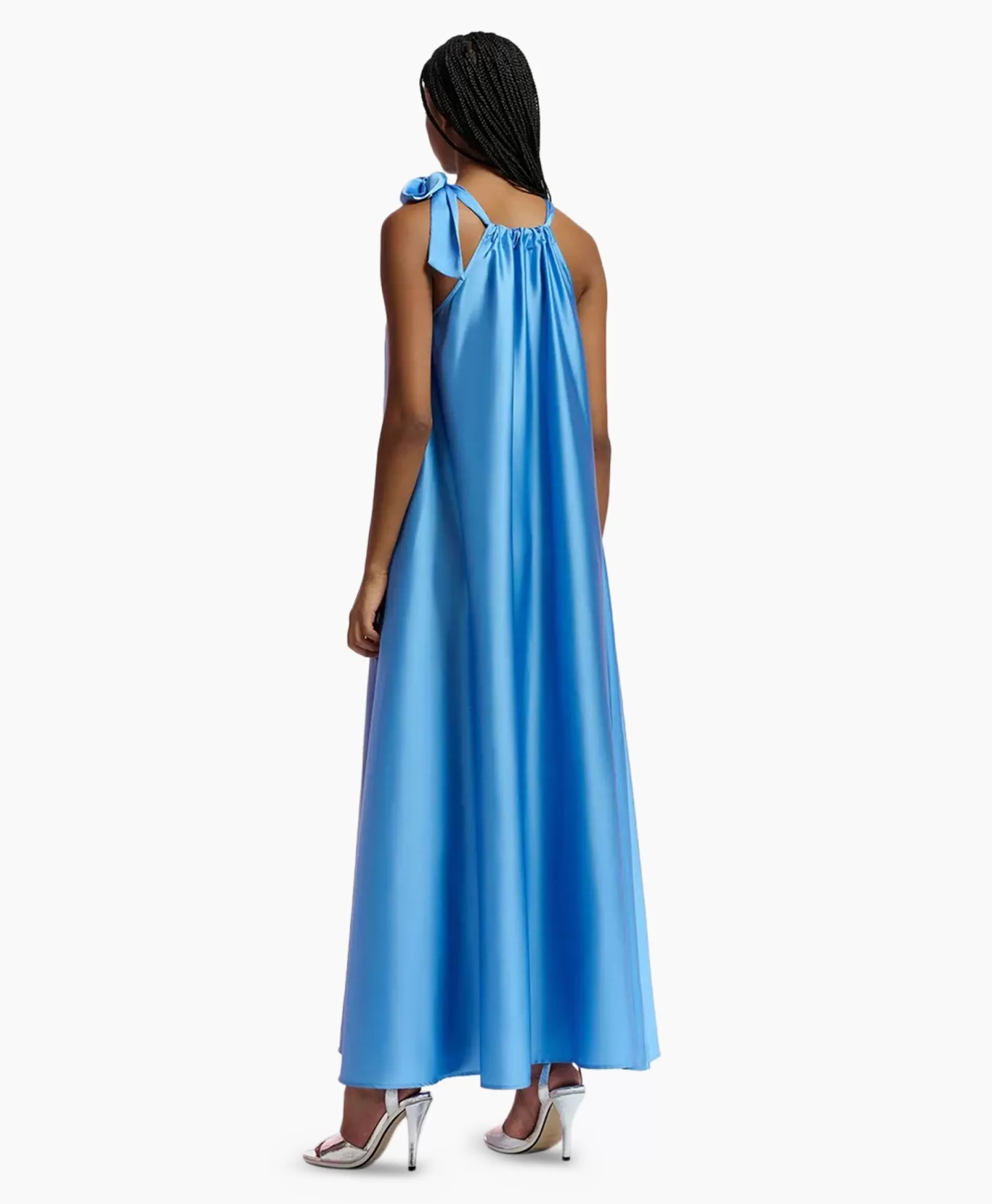 Clearance Maxi Jurk Famson Blauw Dames Bruiloftskleding