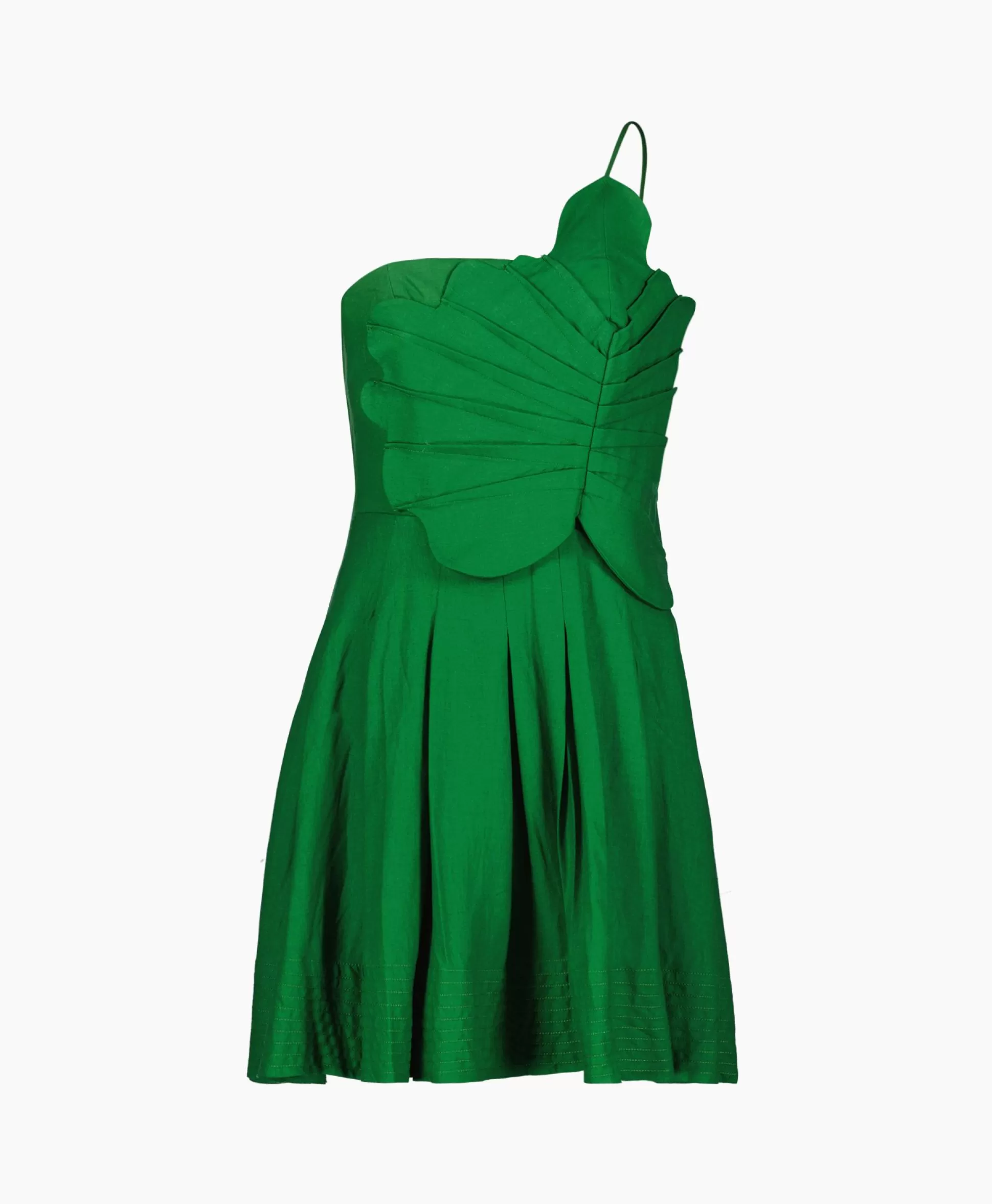 Outlet Mini Jurk Green One Shoulder Lea Groen Dames Bruiloftskleding