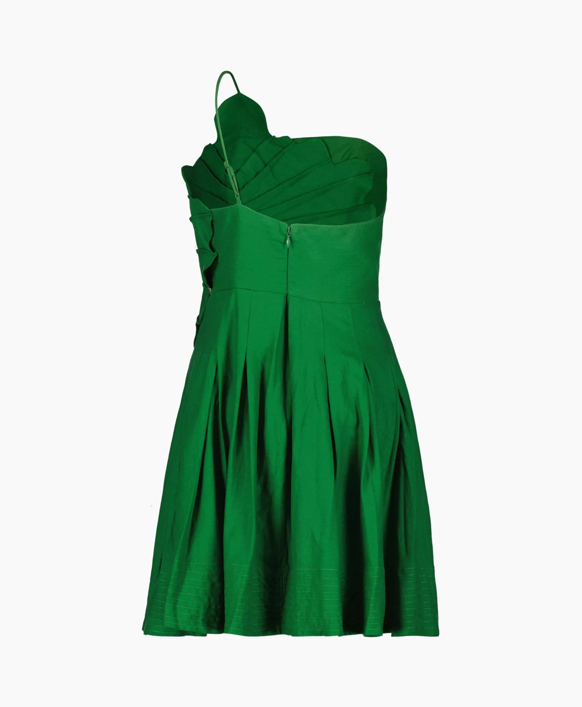 Outlet Mini Jurk Green One Shoulder Lea Groen Dames Bruiloftskleding