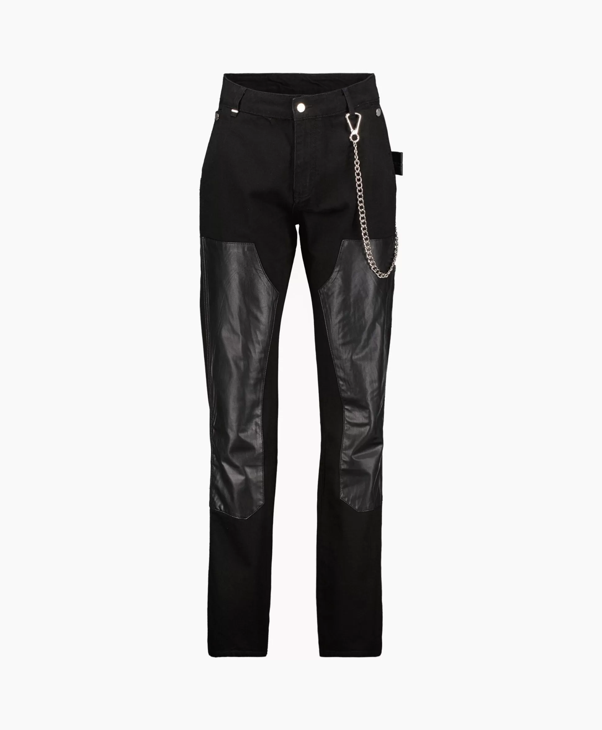 Online Flaneur Jeans Carpenter Straight With Leather Patches Zwart Heren Broeken