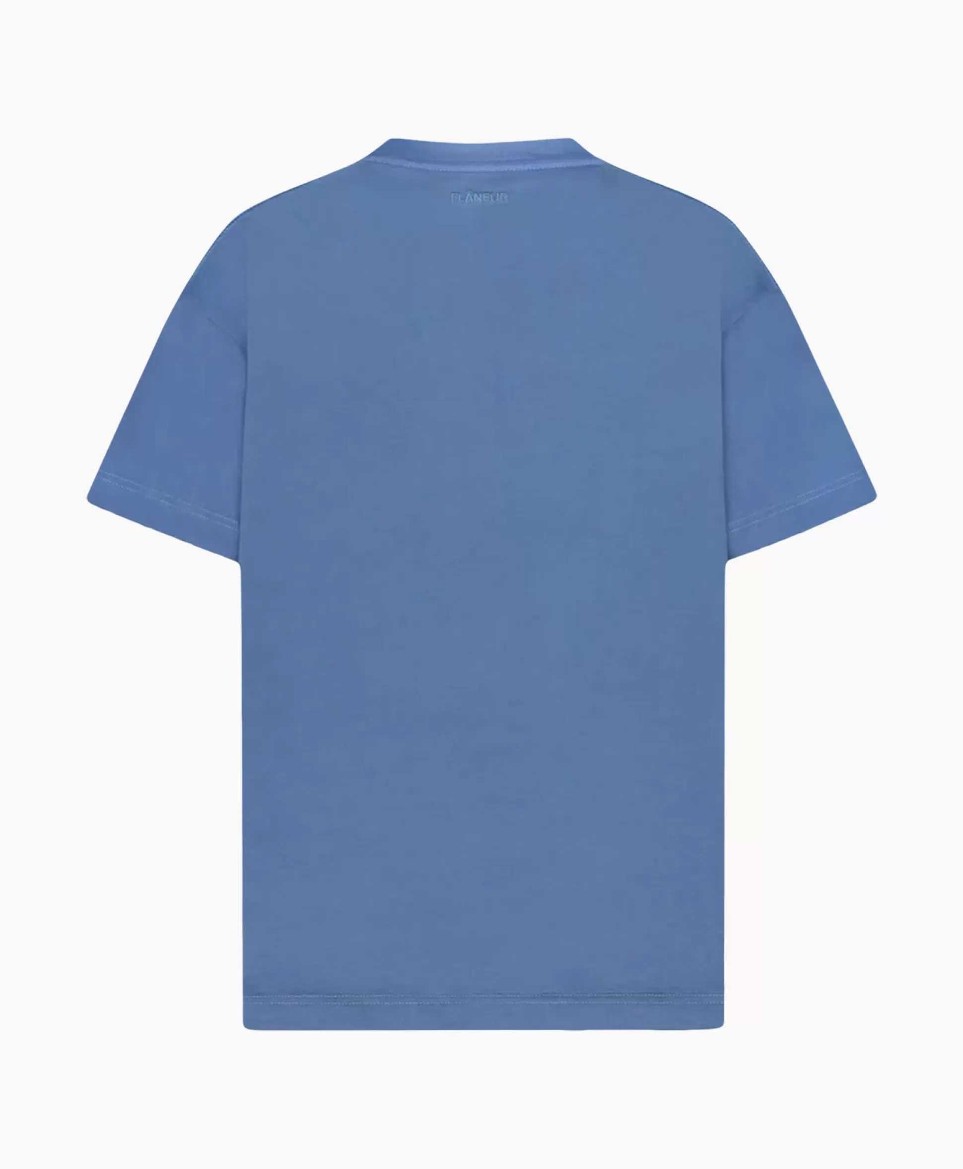 Online Flaneur T-Shirt Korte Mouw Floral Watercolor Blauw Heren T-Shirts