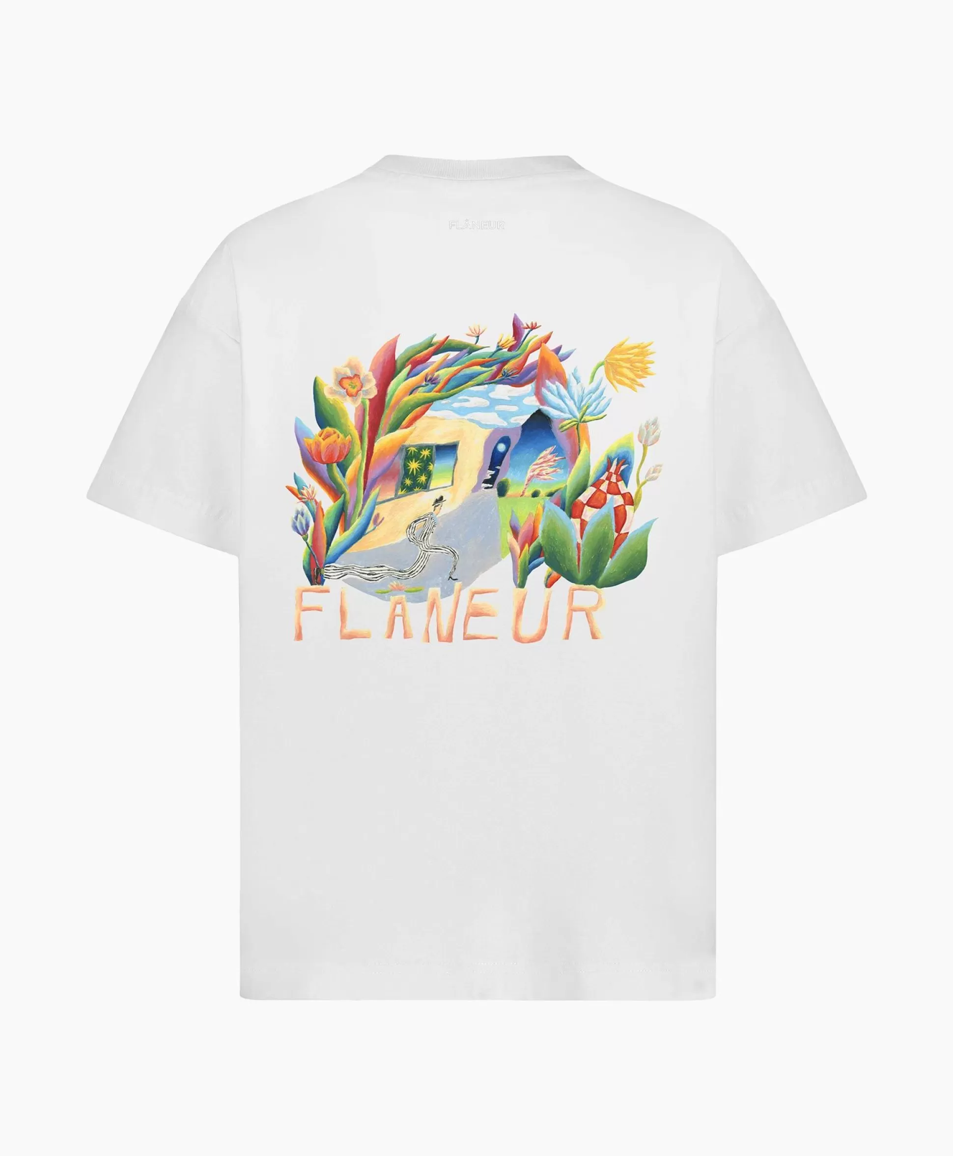 Sale Flaneur T-Shirt Korte Mouw Passage Of Time Wit Heren T-Shirts