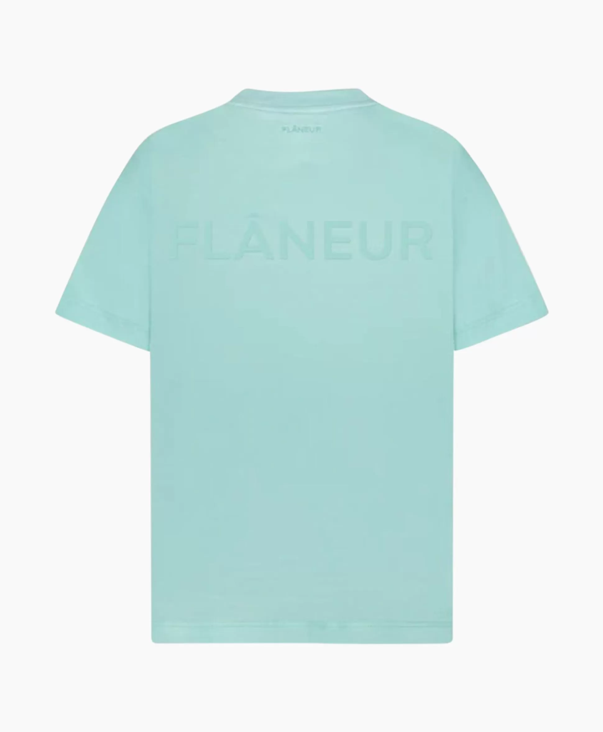 Hot Flaneur T-Shirt Korte Mouw Tonal Logo Blauw Heren T-Shirts