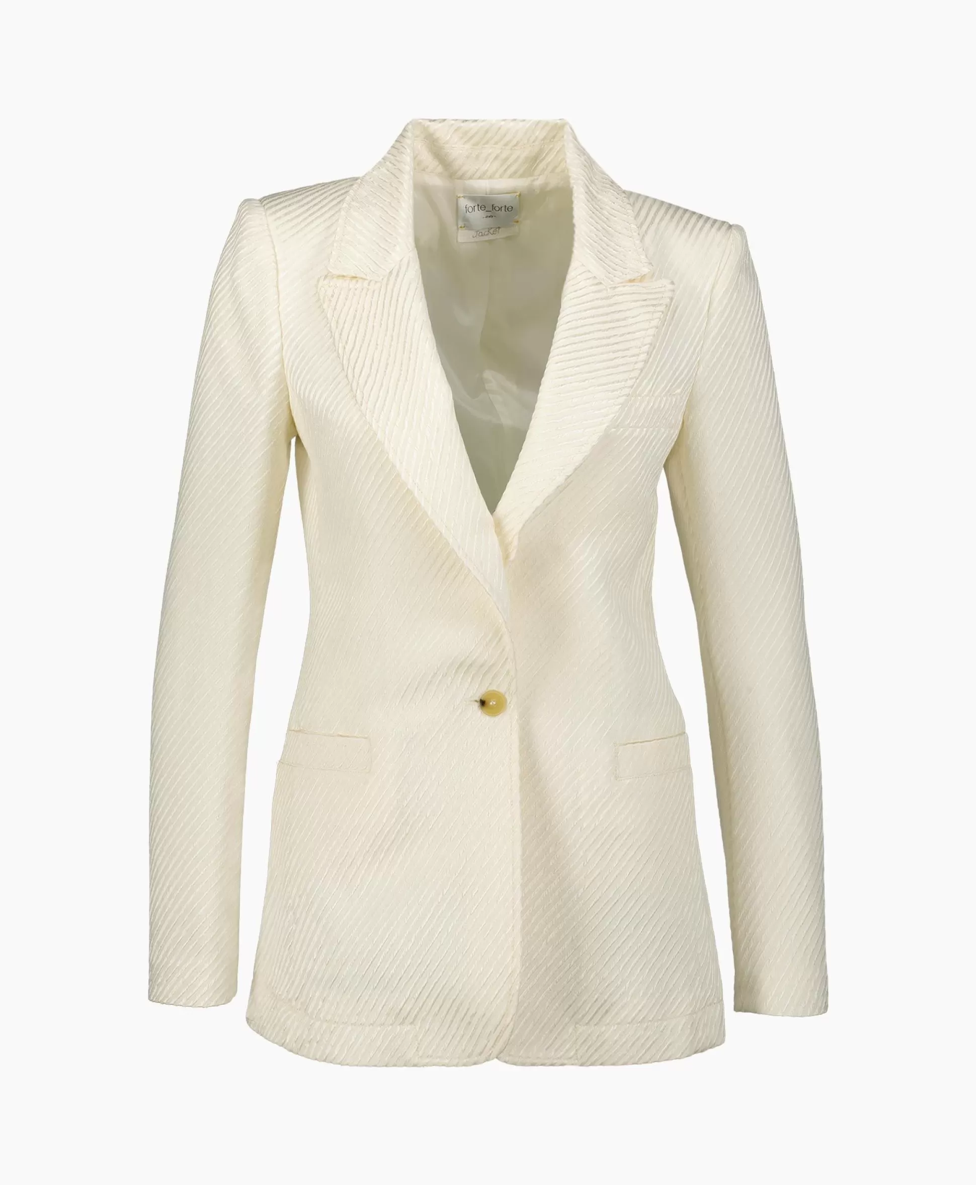 Outlet Blazer Jacket Diagonal Structure Couture Ecru Dames Blazers