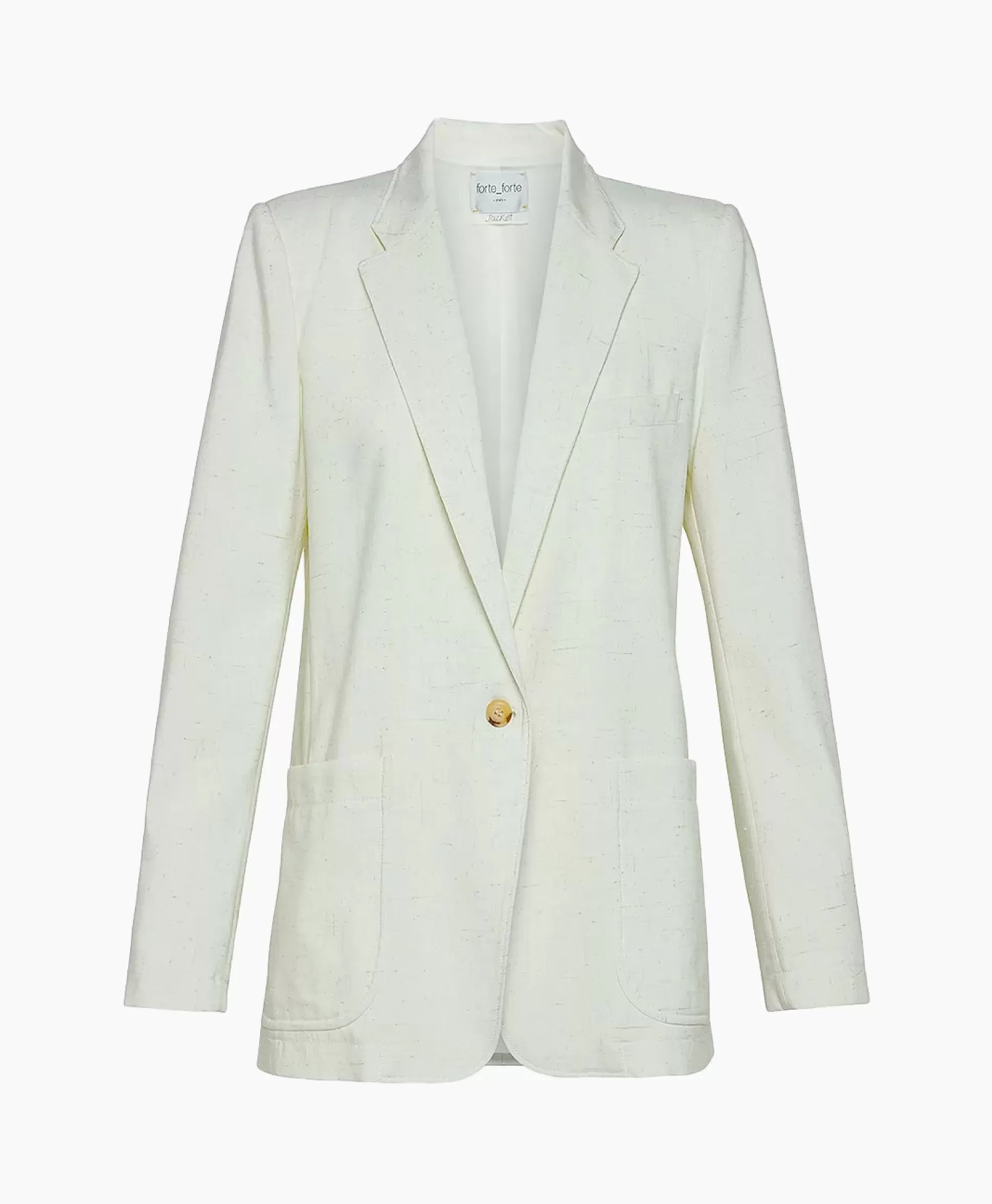 Cheap Blazer Tweed Viscose Silk Jacket Off White Dames Blazers