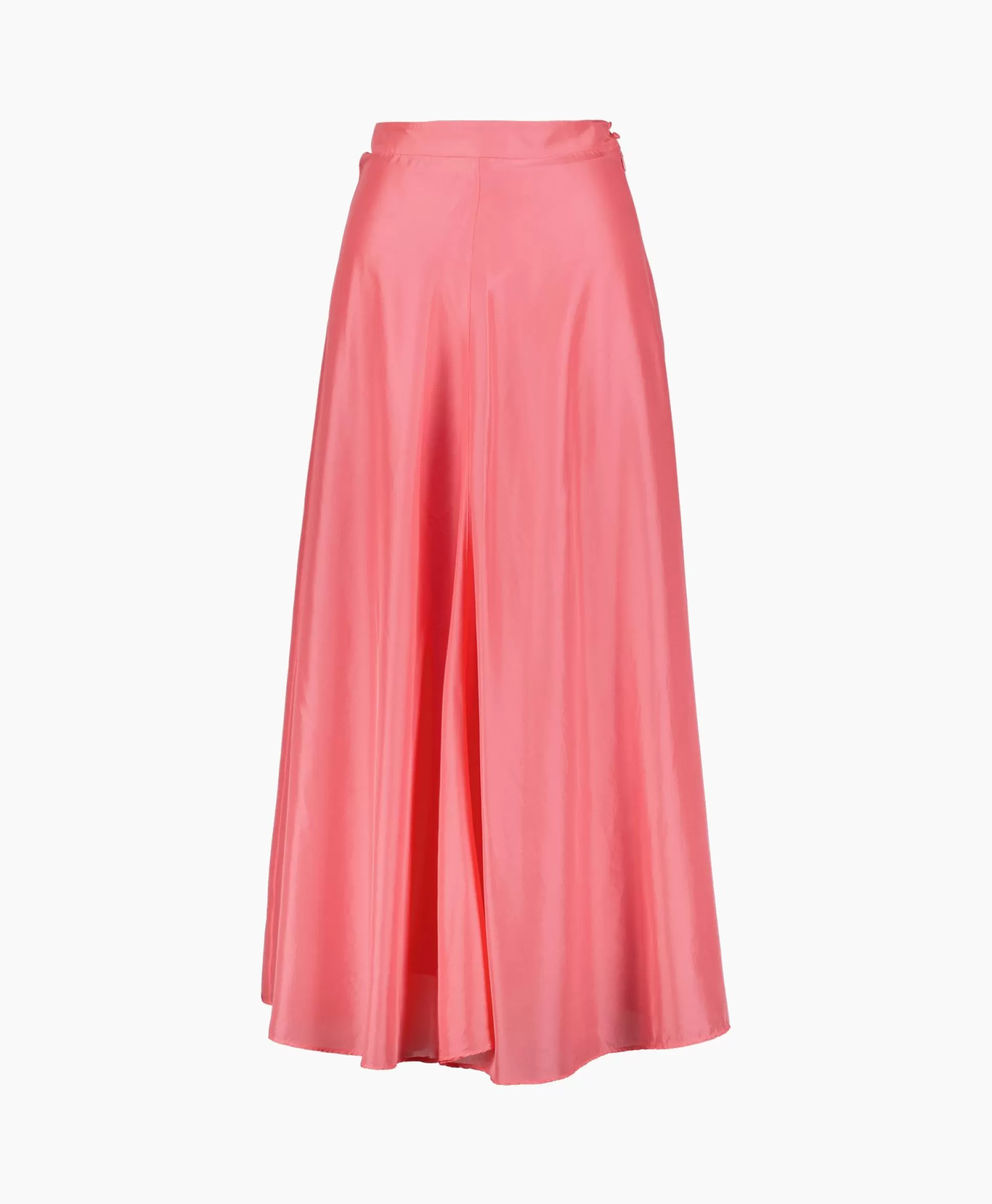 Outlet Midi Rok Habotai Silk Roze Dames Rokken