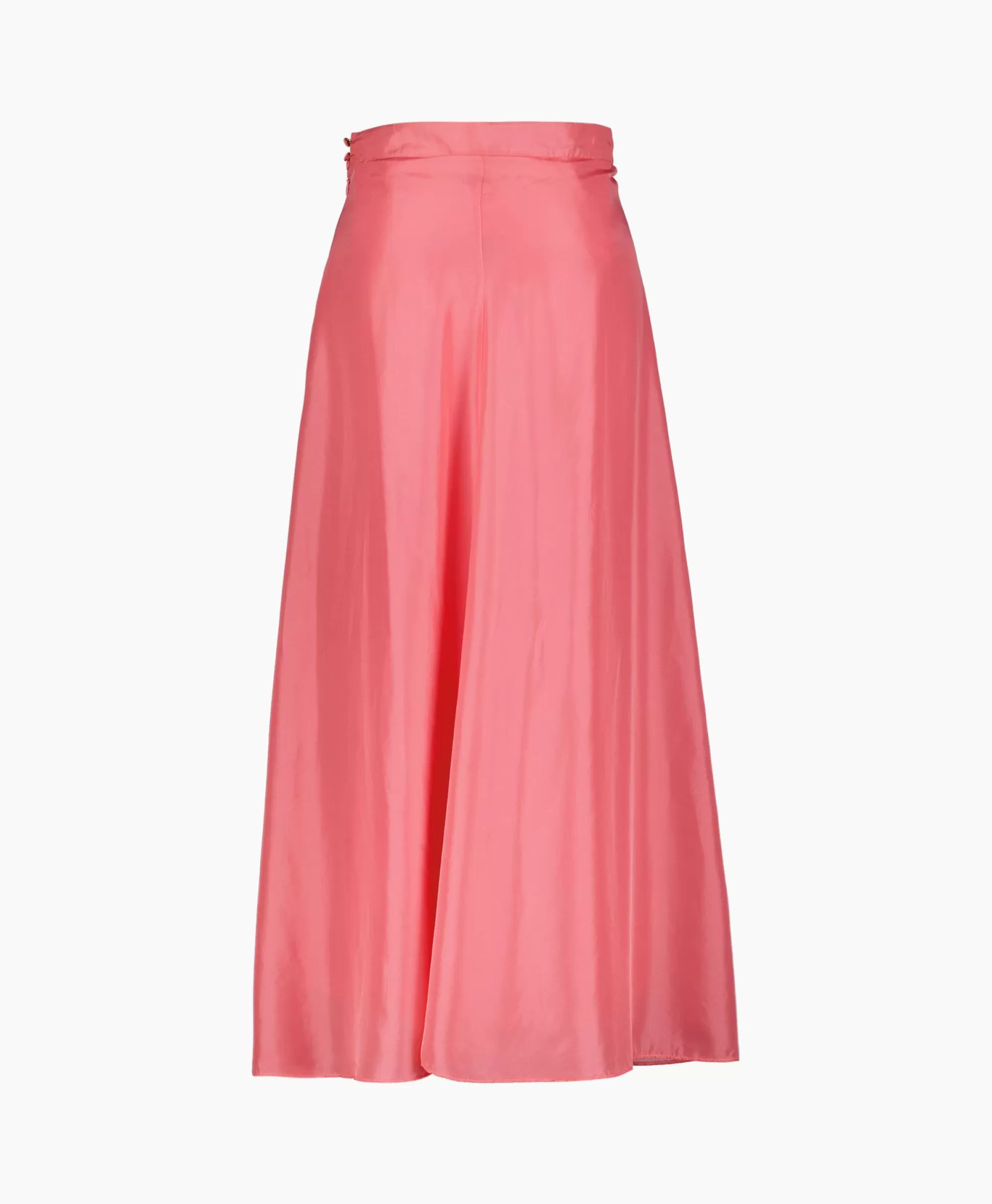 Outlet Midi Rok Habotai Silk Roze Dames Rokken