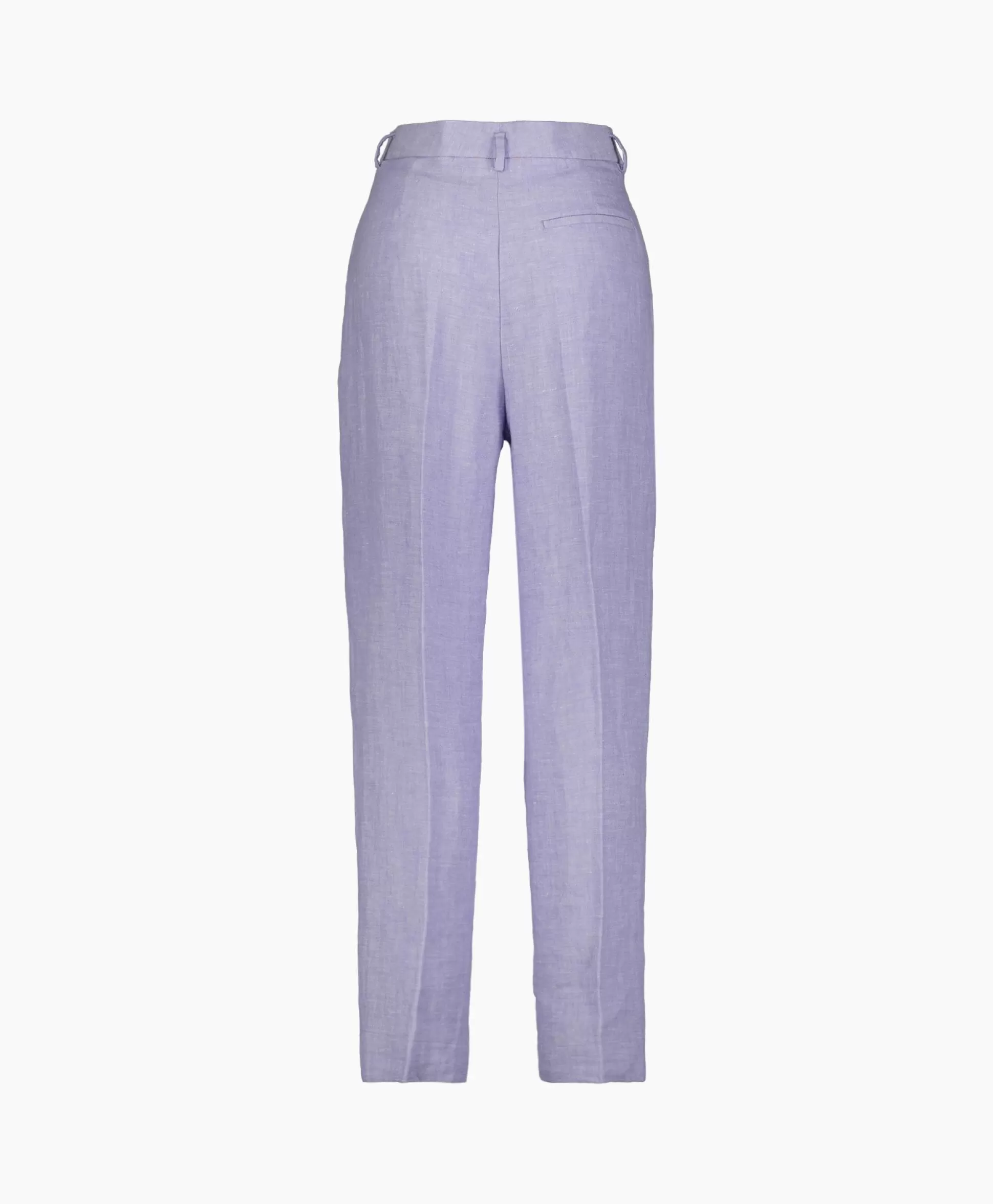 Outlet Pantalon Chic Linen Herringbone High Waist Lila Dames Broeken