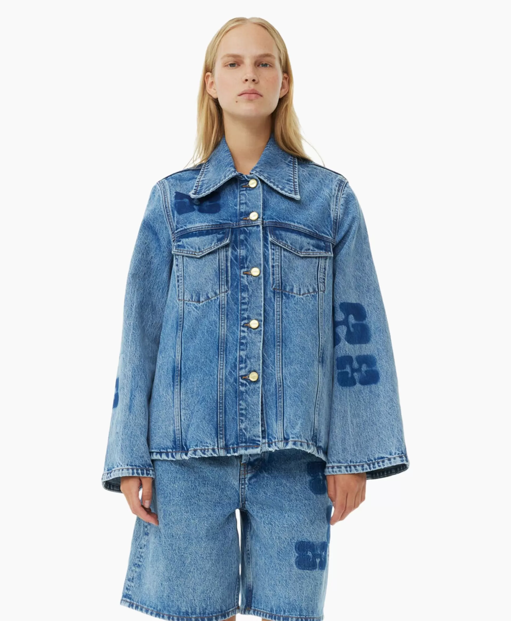 Best Sale Jack Patch Denim Blauw Dames Jassen