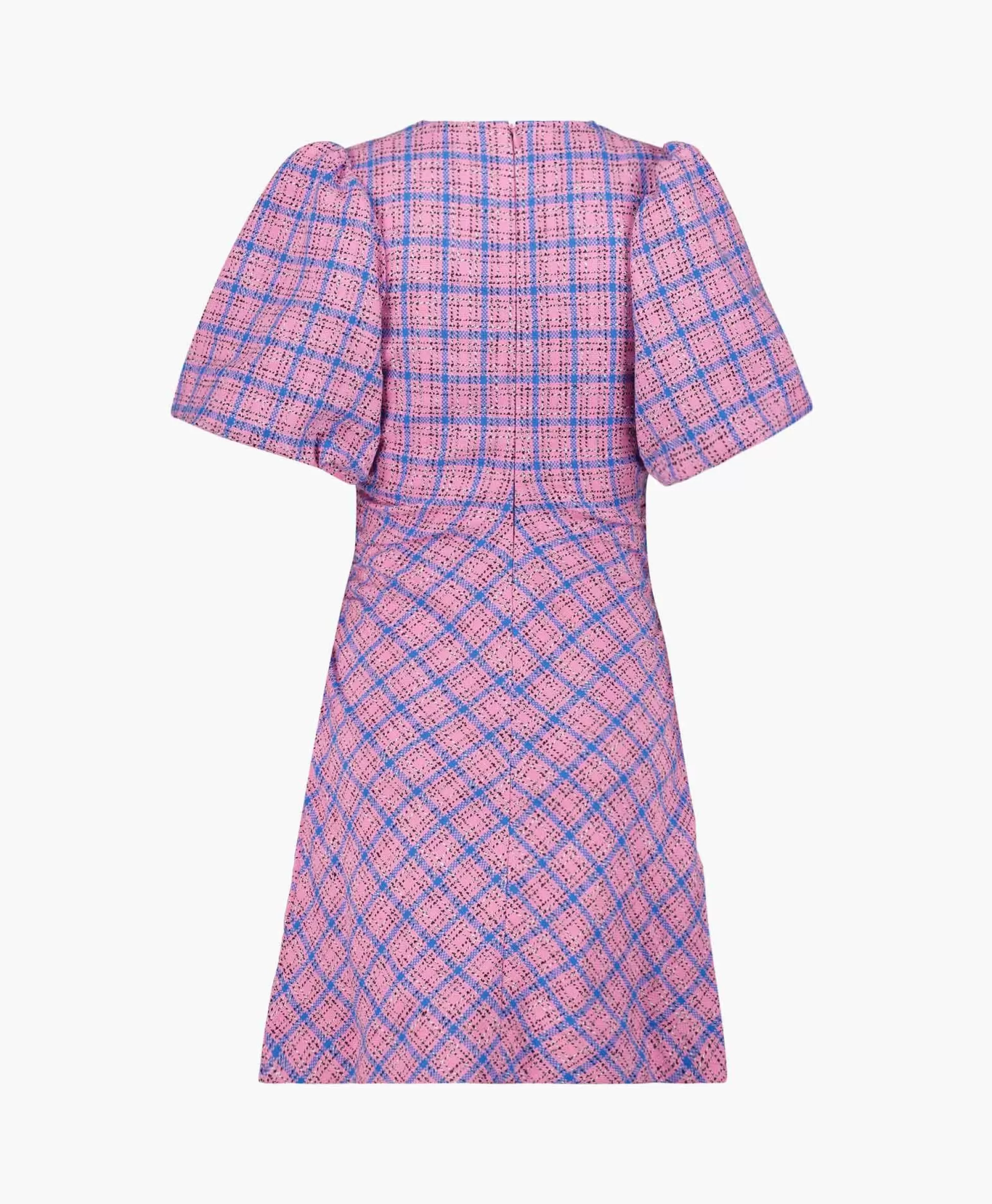 Best Mini Jurk Check Suiting Dress Pink Dames Jurken