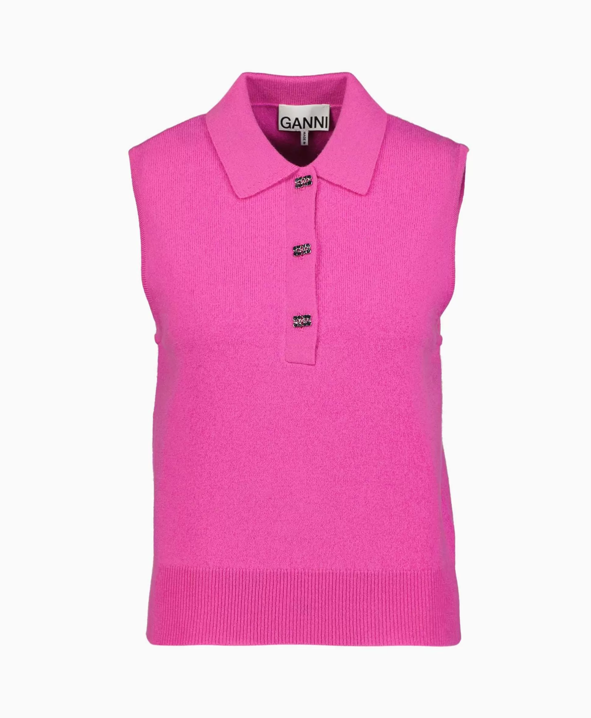 Cheap Spencer Cashmere Mix Sleeveless Polo Pink Dames Truien