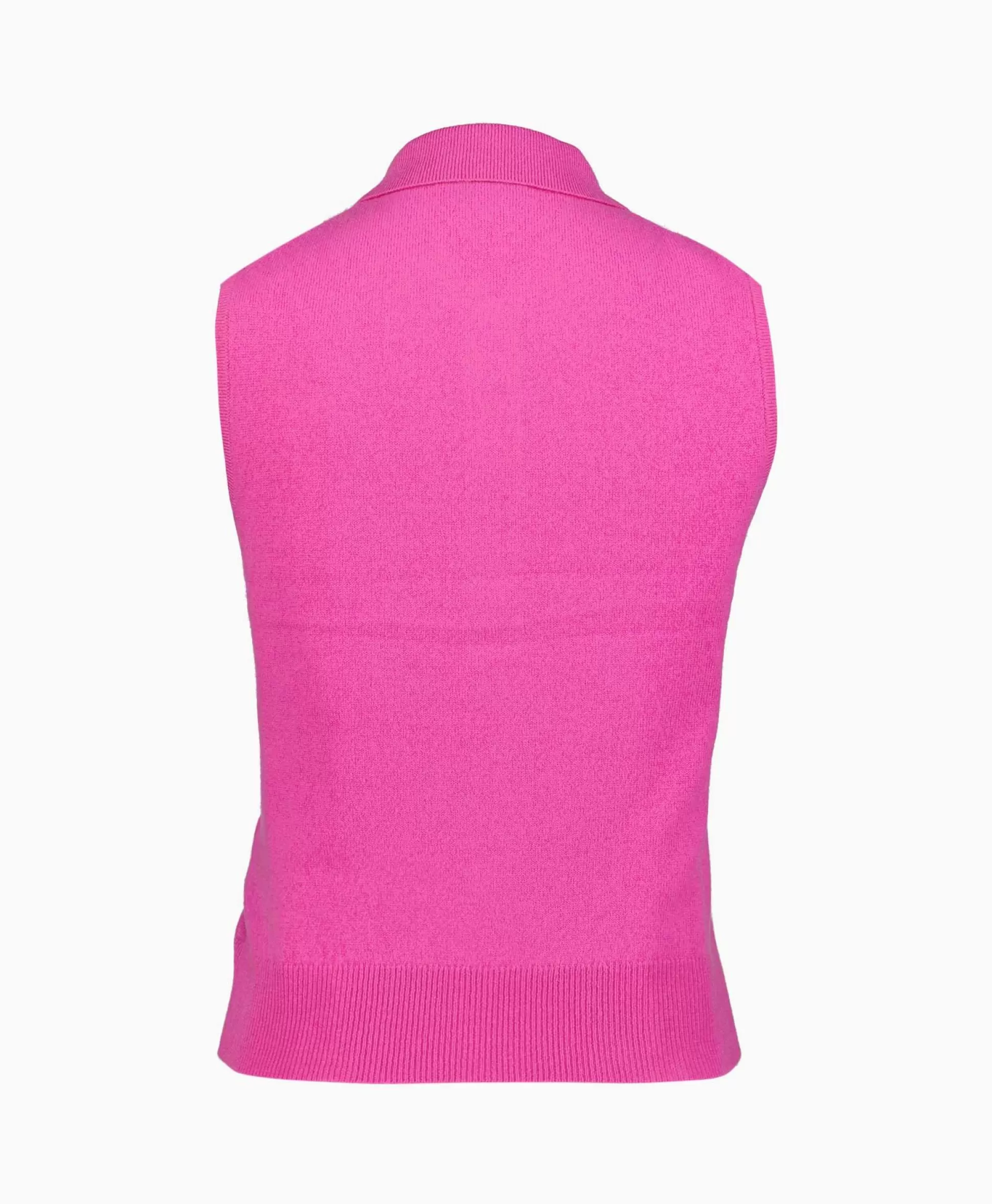 Cheap Spencer Cashmere Mix Sleeveless Polo Pink Dames Truien