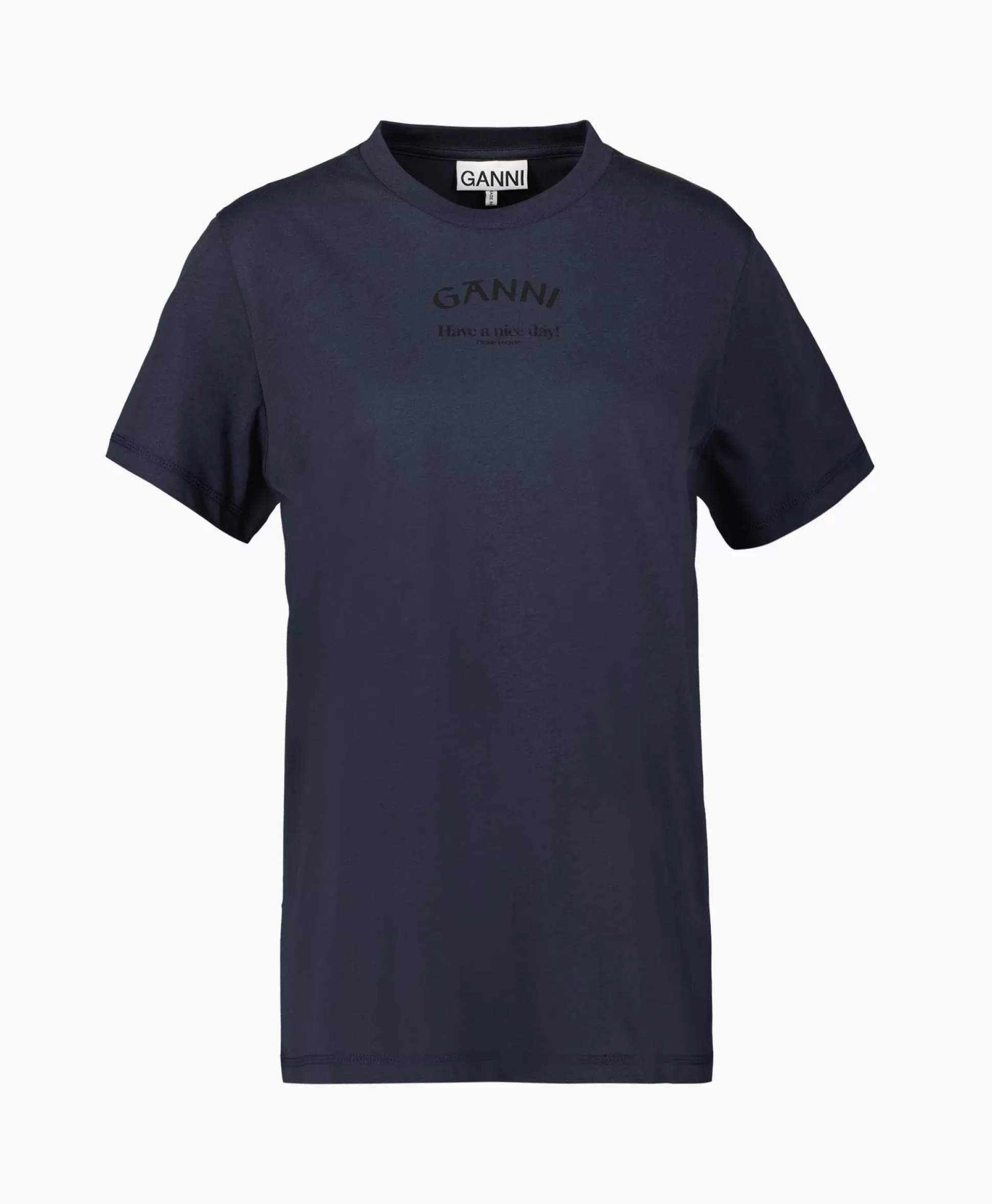 Cheap T-Shirt Korte Mouw Thin Jersey Relaxed O-Neck Donker Blauw Dames T-Shirts & Tops